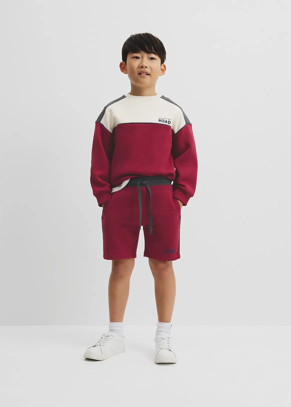 Spliced Sweat Short - CURRANT