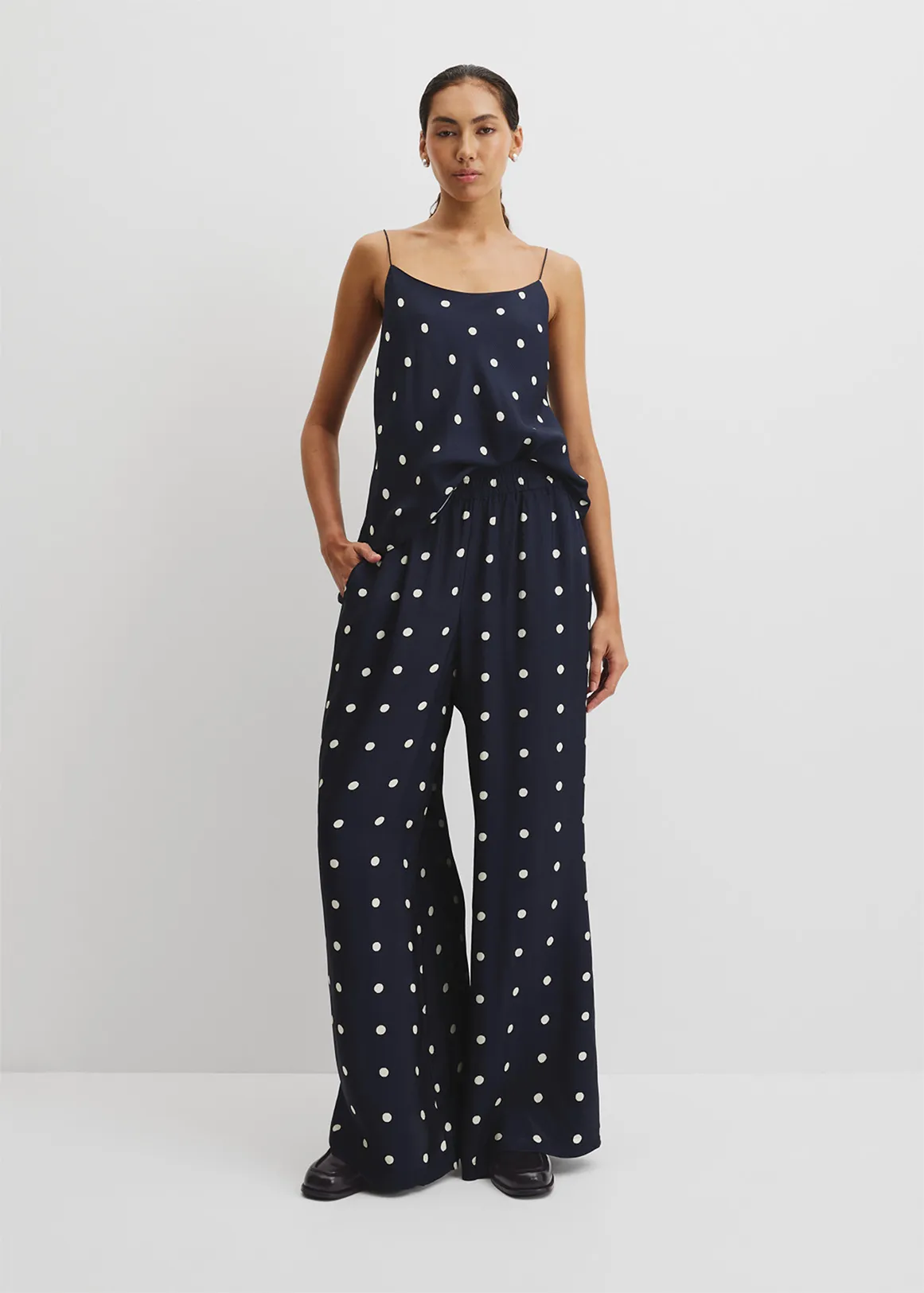 Spot Palazzo Pant - NAVY SPOT