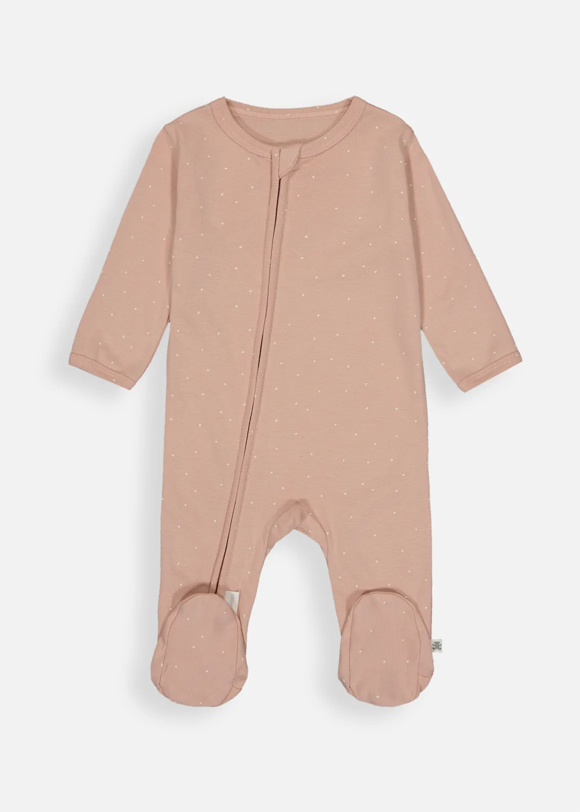 Spot Print Cotton Zip Sleepsuit - X PINK