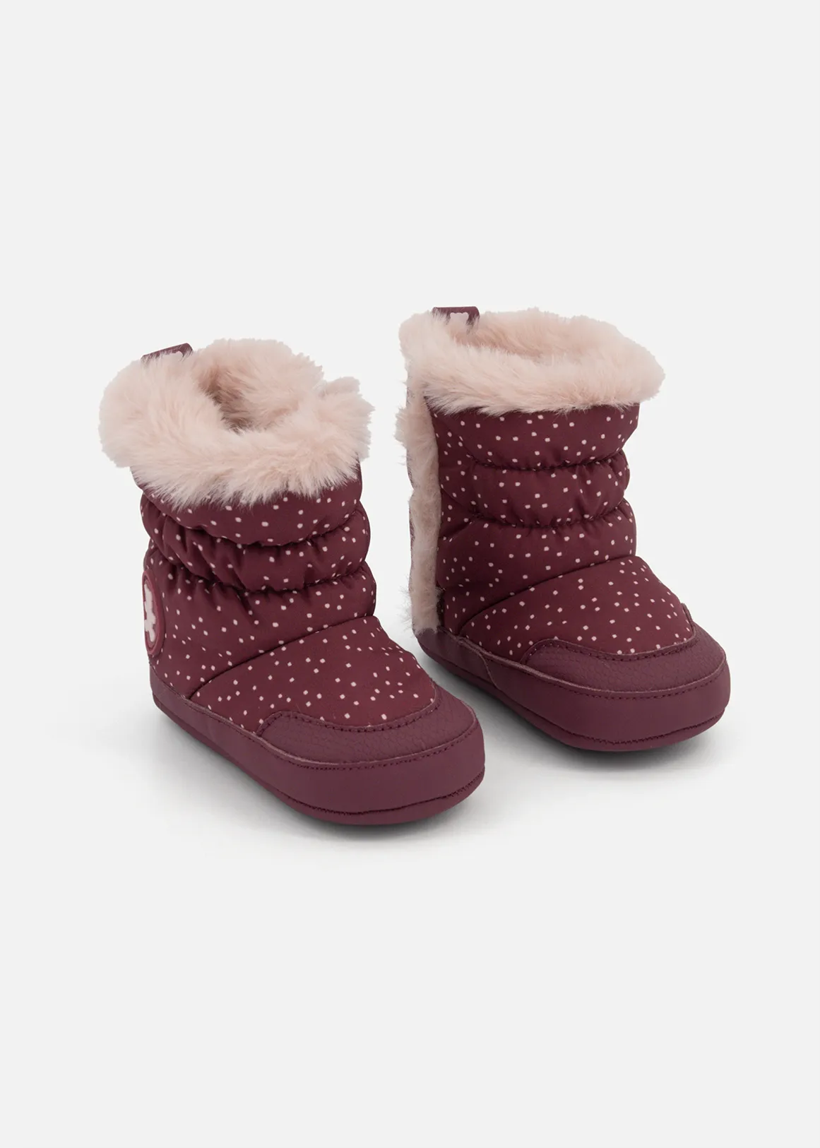 Spot Print Snow Boots - X BURGUNDY
