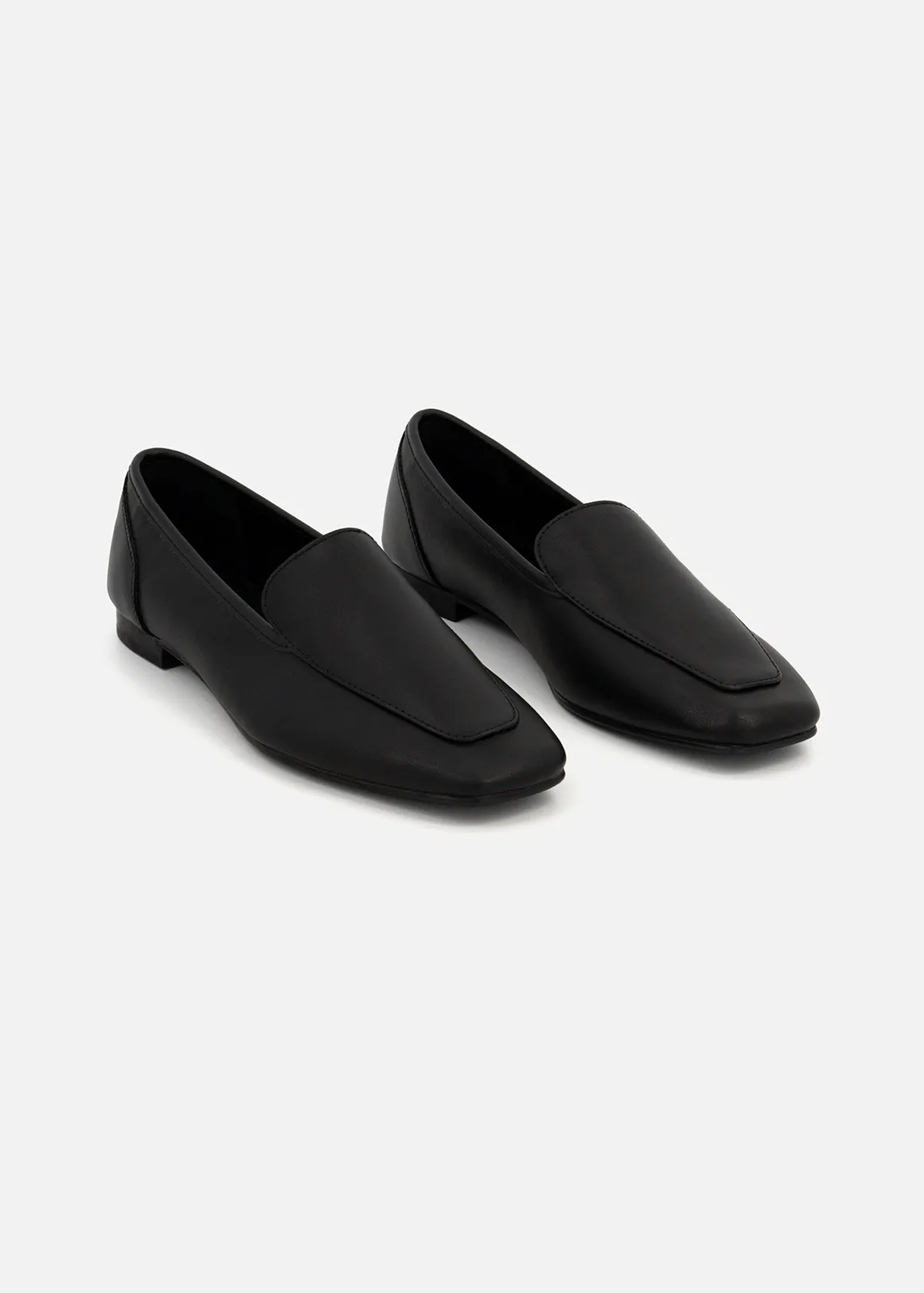 Square Toe Loafers - BLACK