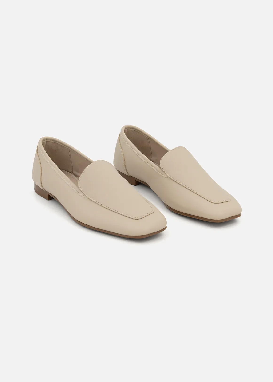 Square Toe Loafers - ECRU