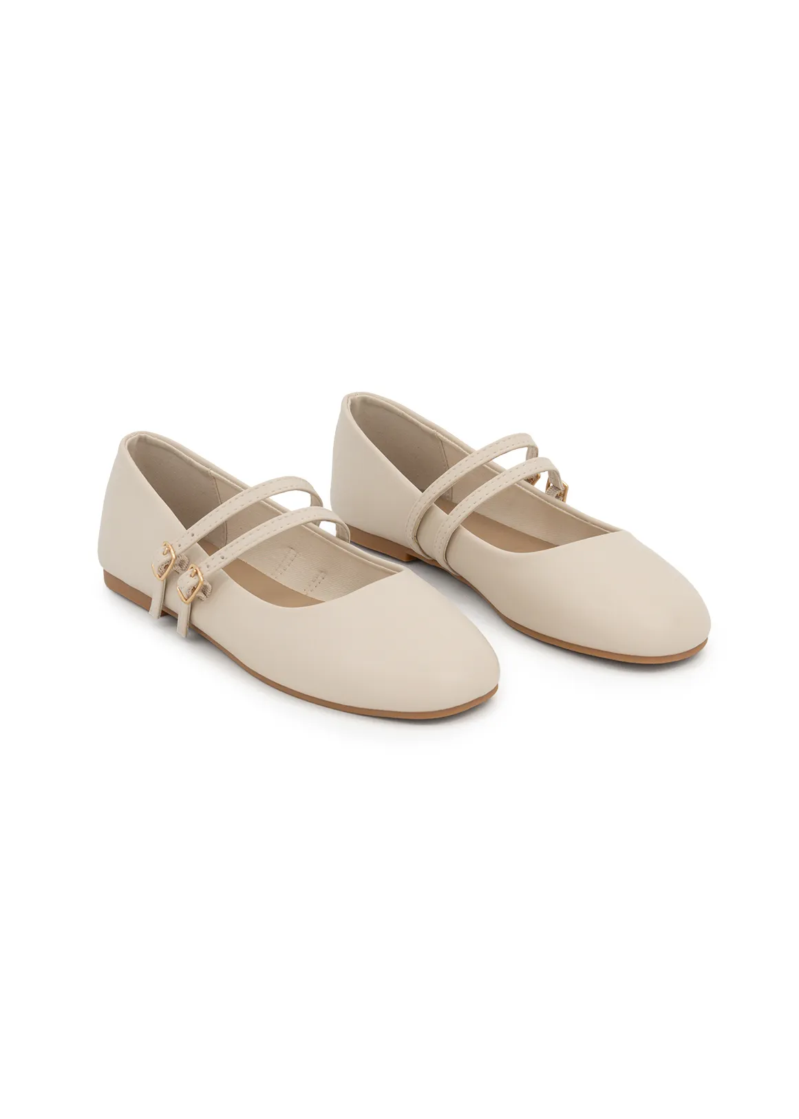 Square Toe Pumps (Size 12-6) Older Girl - NATURAL