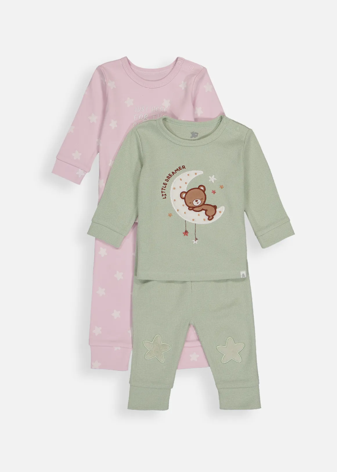 Stars Novelty Cotton Pyjamas 4 Piece - X GREEN