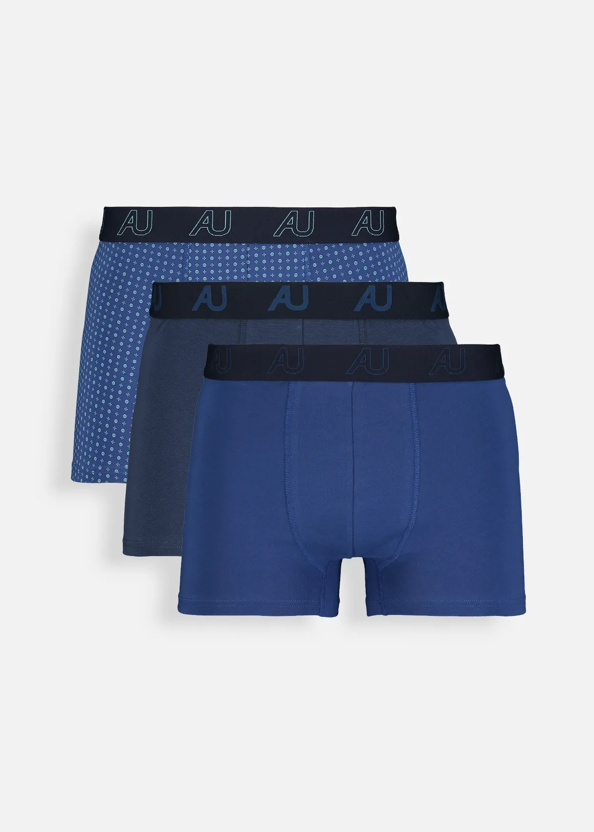 StayNew COOLTECH Assorted Stretch Cotton Trunks 3 Pack - X BLUE