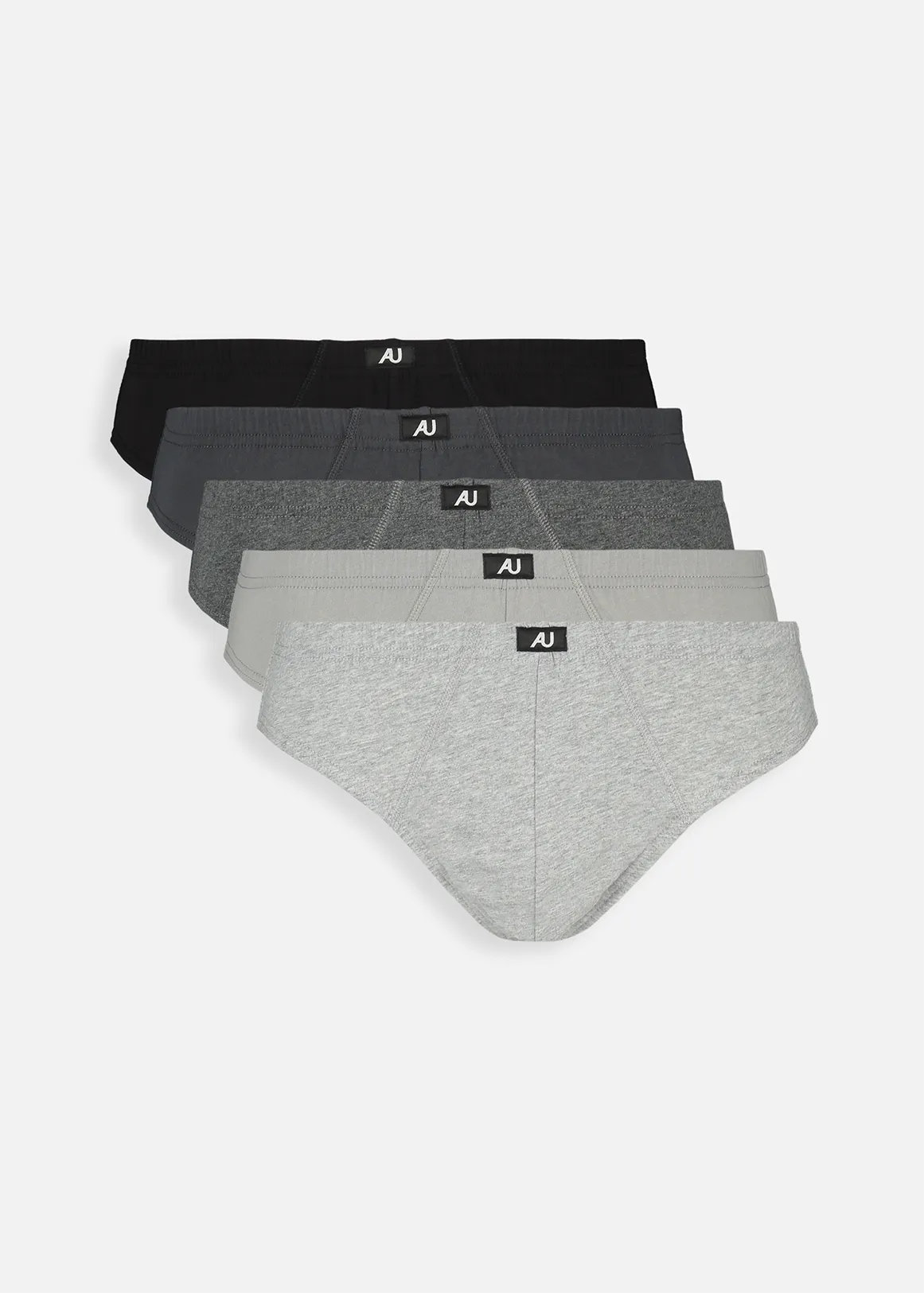 StayNew COOLTECH Plain Cotton Briefs 5 Pack - X BLACK