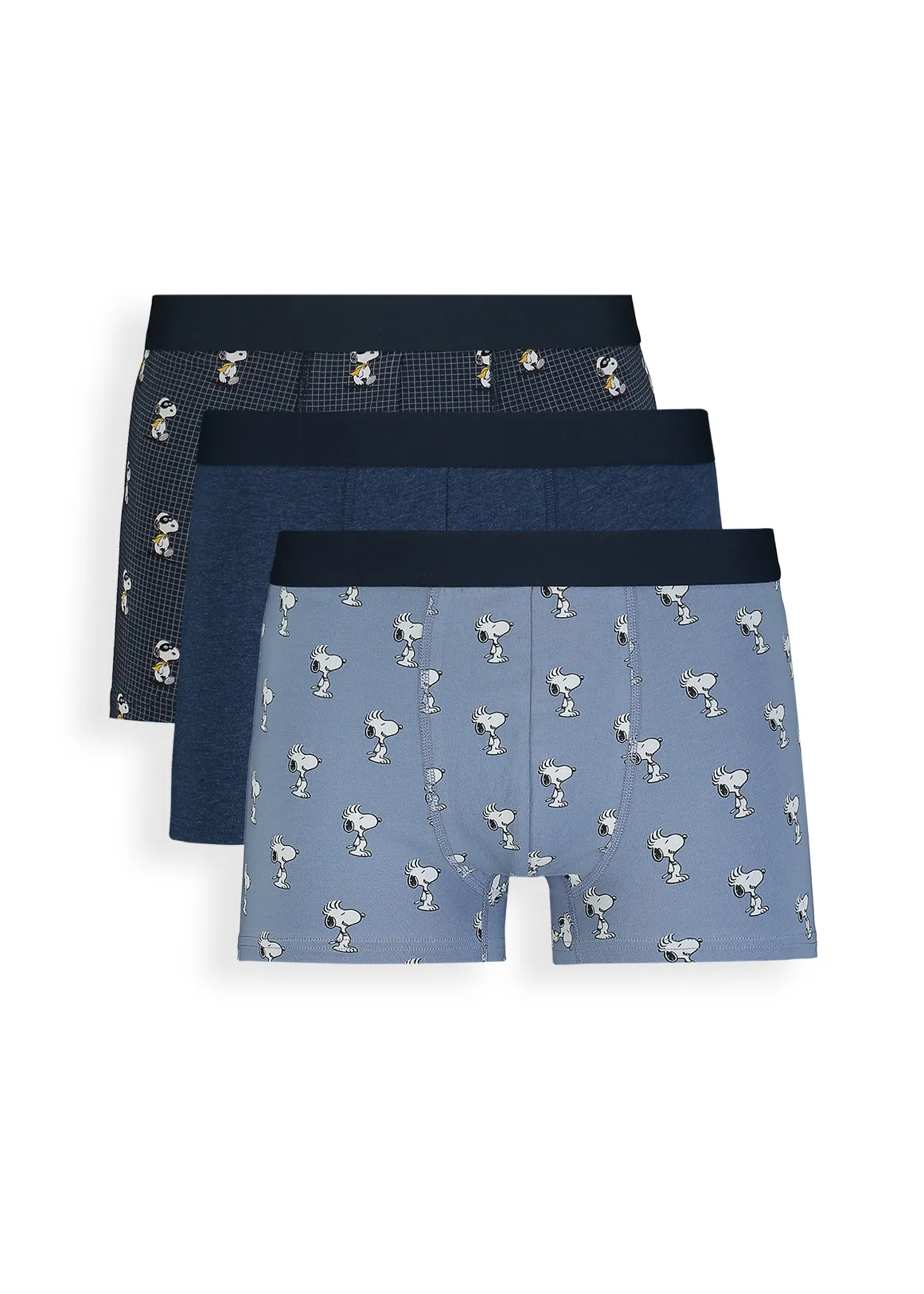 StayNew COOLTECH Snoopy Stretch Cotton Trunks 3 Pack - X INDIGO