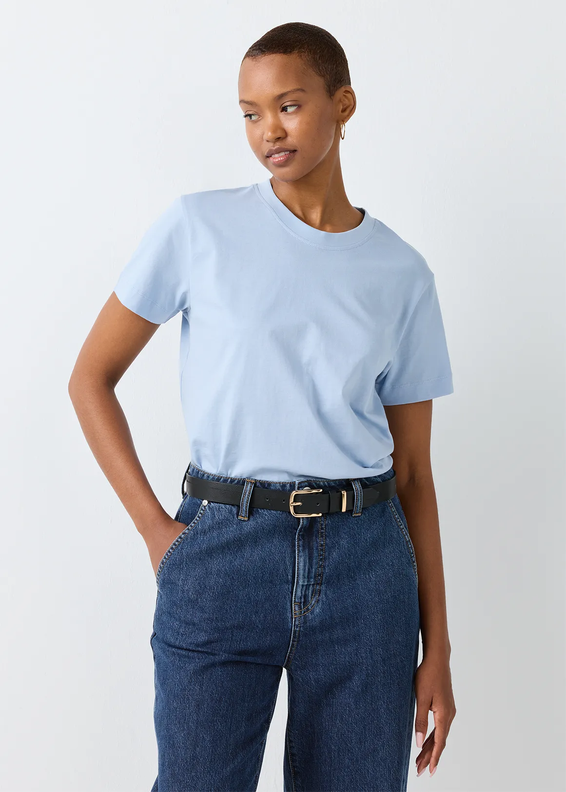 StayNew Cotton T-shirt - MEDIUM BLUE
