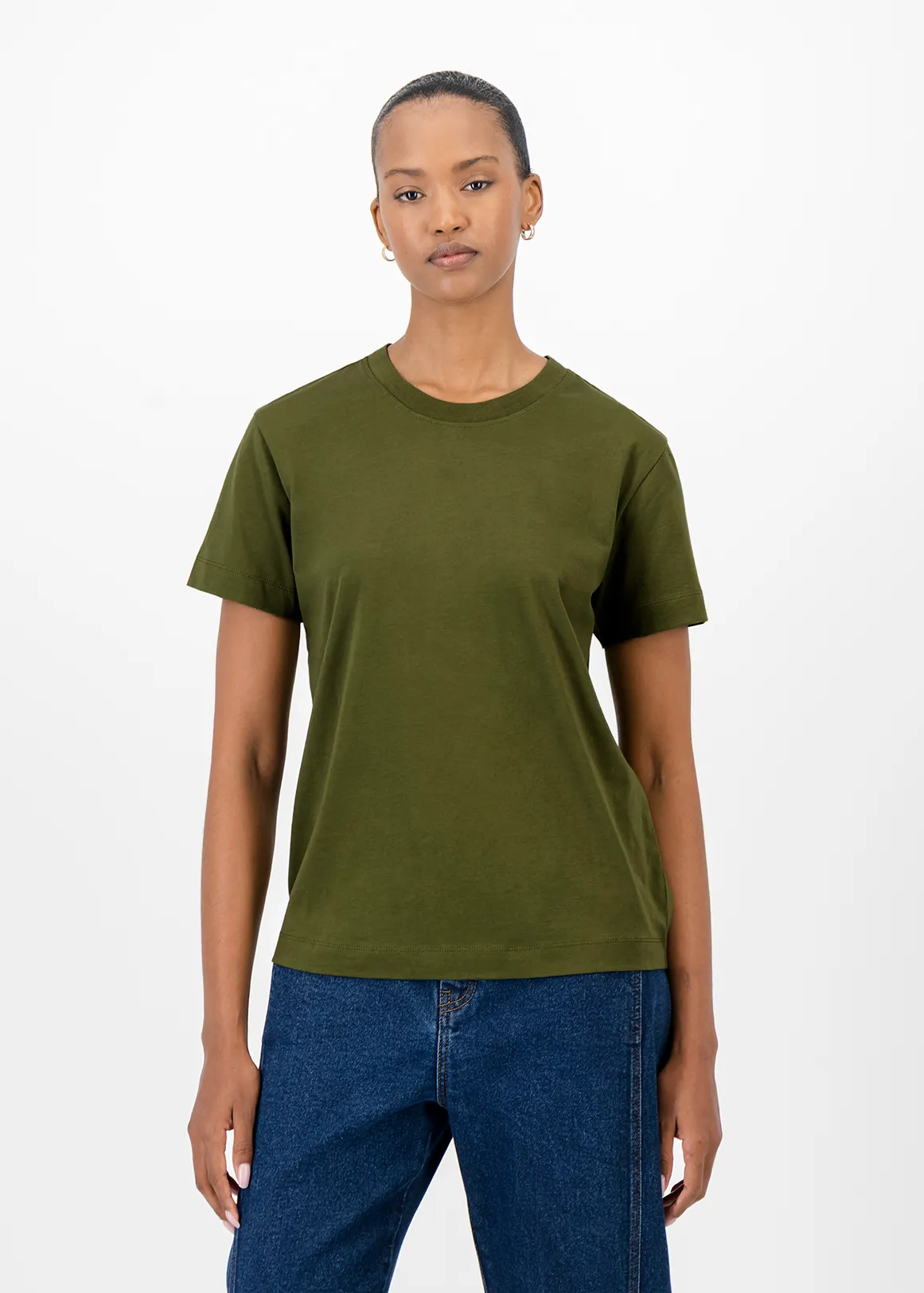 StayNew Cotton T-shirt - MEDIUM GREEN