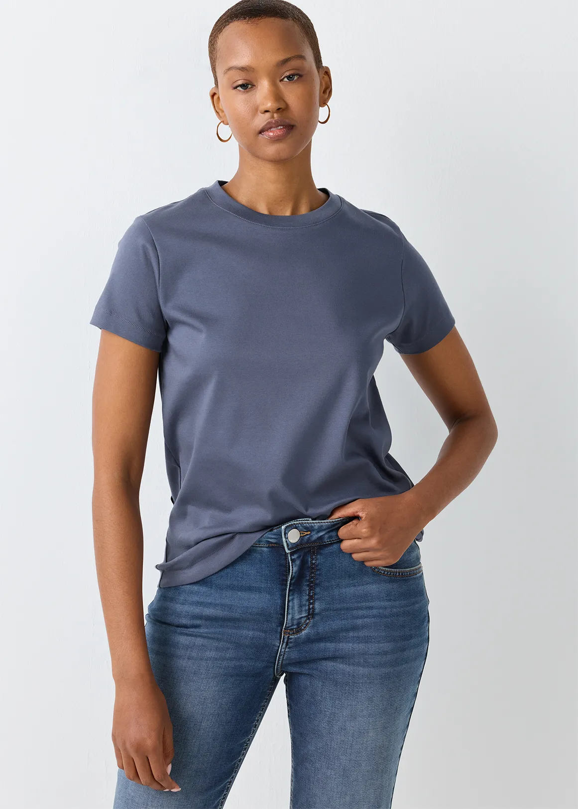 StayNew Interlock Cotton T-shirt - Premium - MEDIUM BLUE