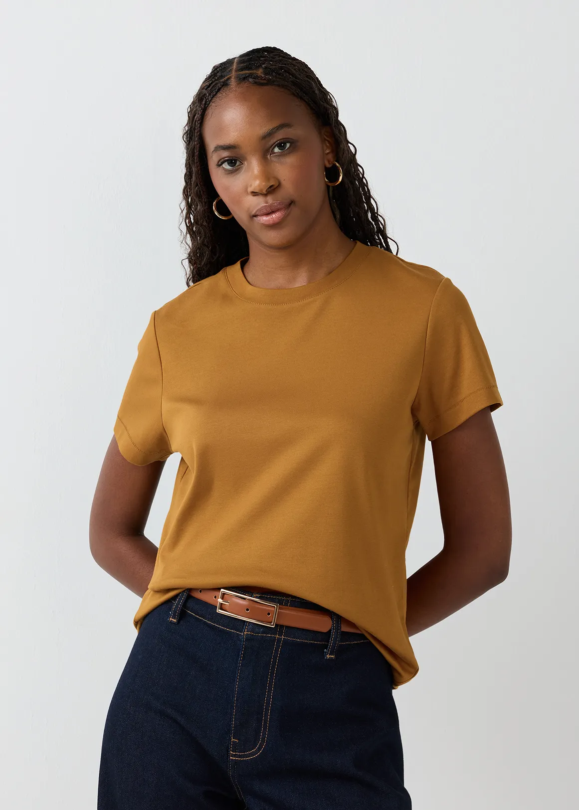 StayNew Interlock Cotton T-shirt - Premium - MUSTARD