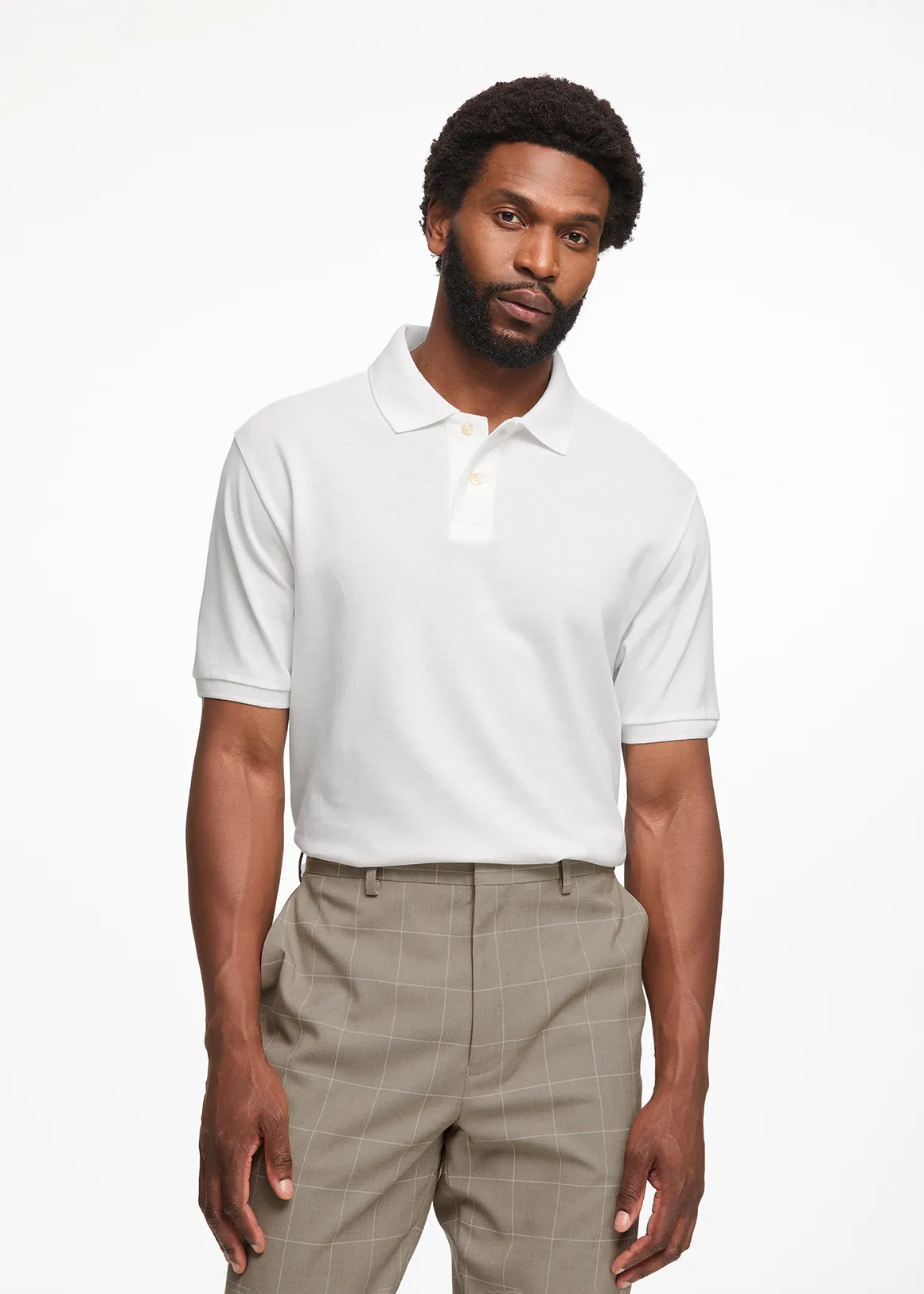 StayNew Pique Cotton Golfer - WHITE