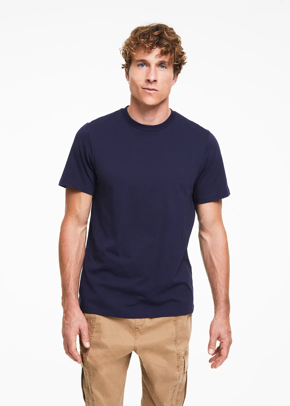 StayNew Regular Fit Cotton T-shirt - NAVY