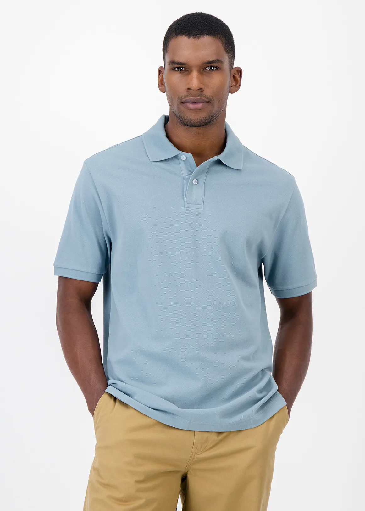 StayNew Regular Fit Pique Golfer - BLUE