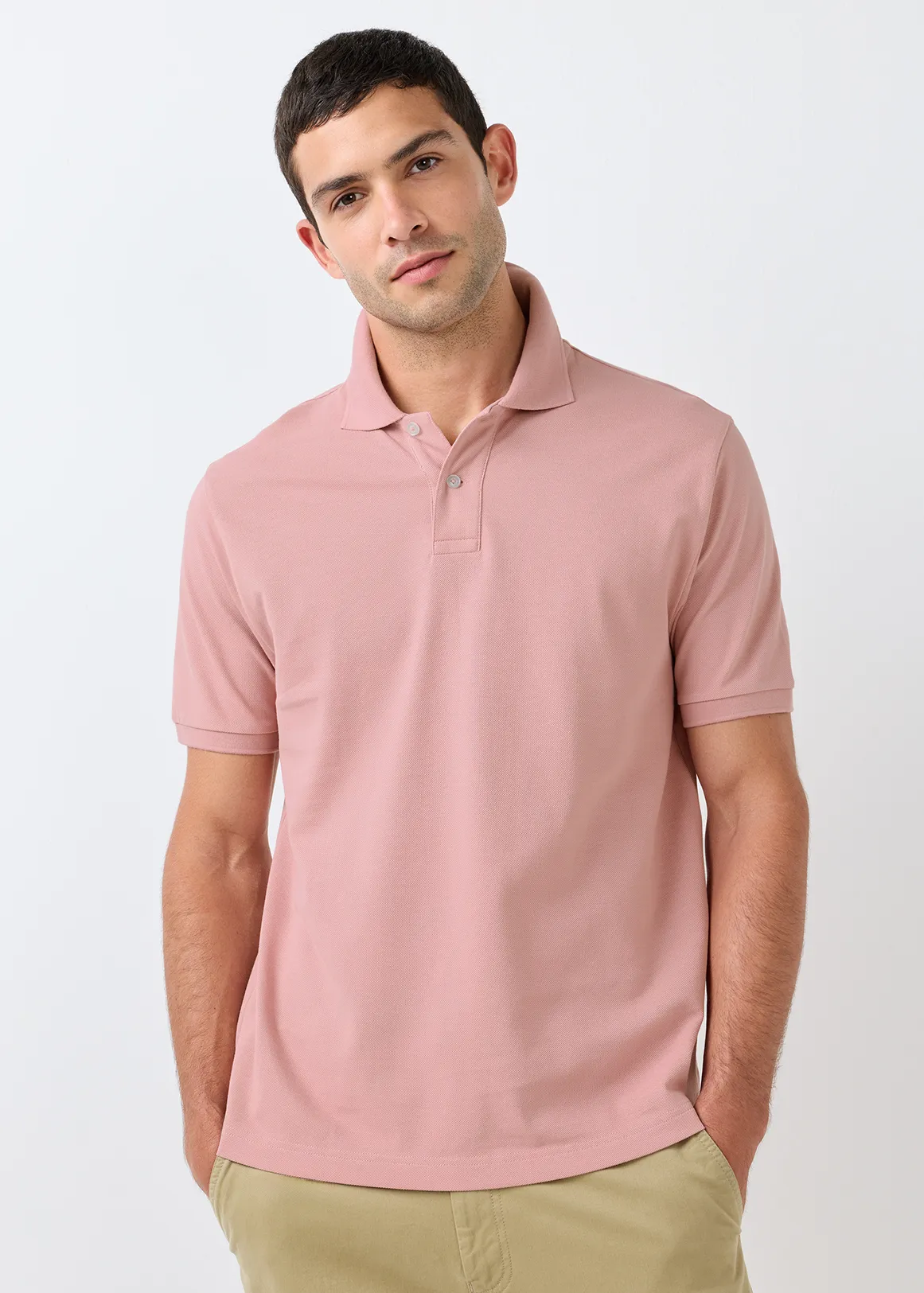 StayNew Regular Fit Pique Golfer - PINK