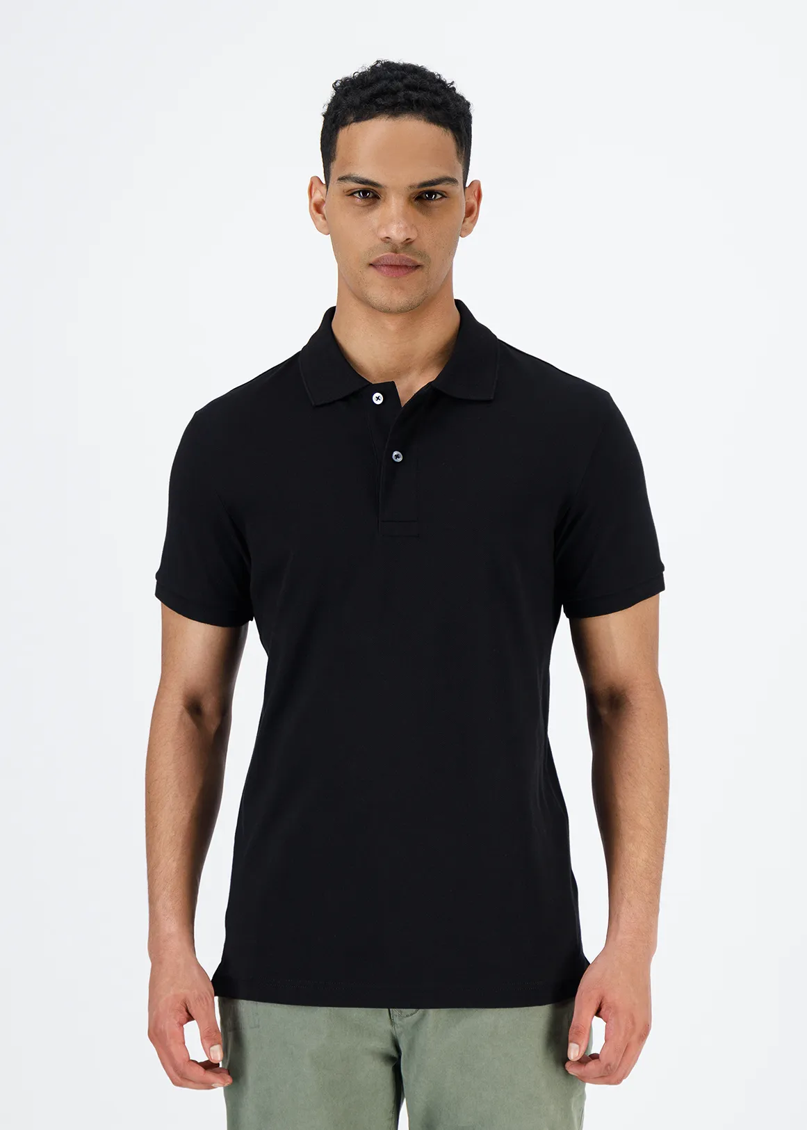 StayNew Slim Fit Cotton Golfer - BLACK