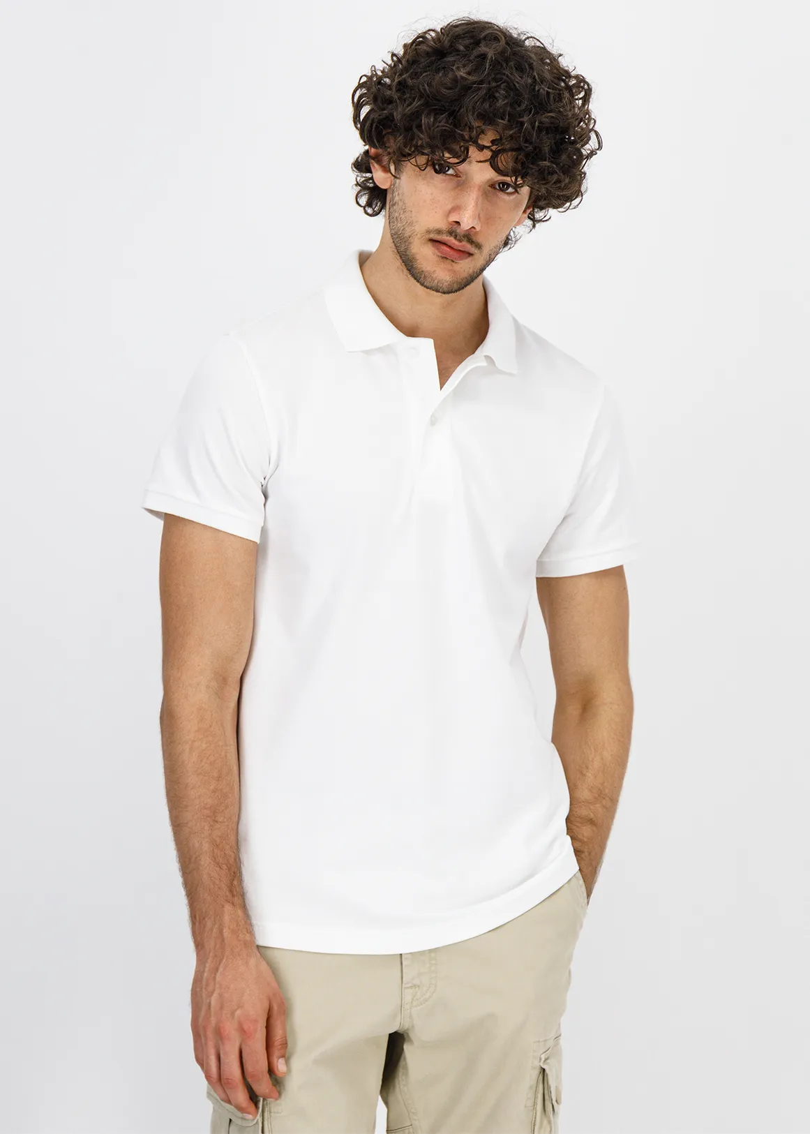 StayNew Slim Fit Cotton Golfer - WHITE