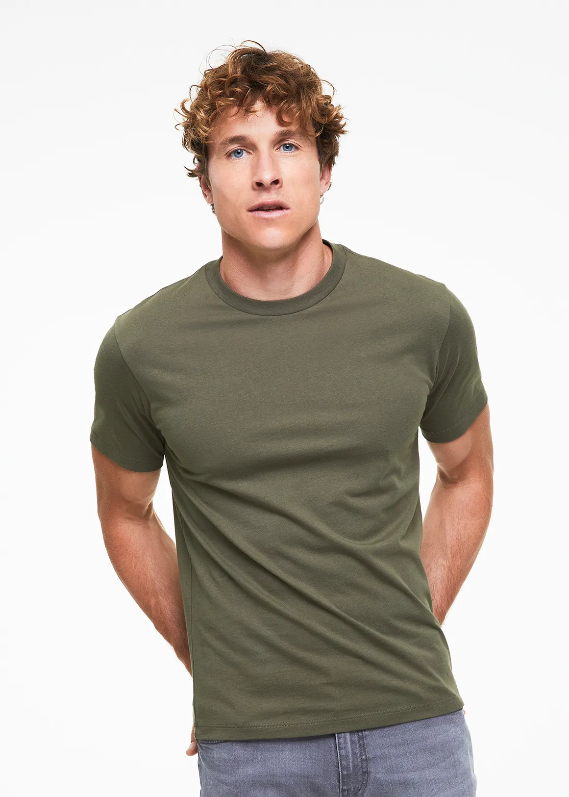 StayNew Slim Fit Cotton T-shirt - KHAKI
