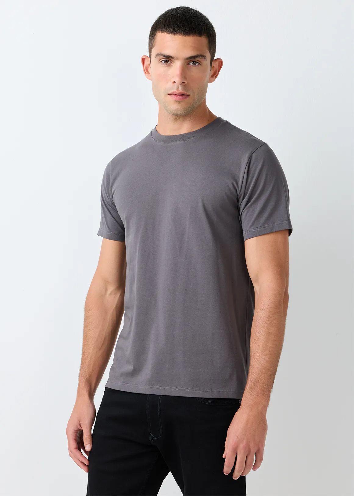 StayNew Slim Fit Crew Neck T-shirt - CHARCOAL
