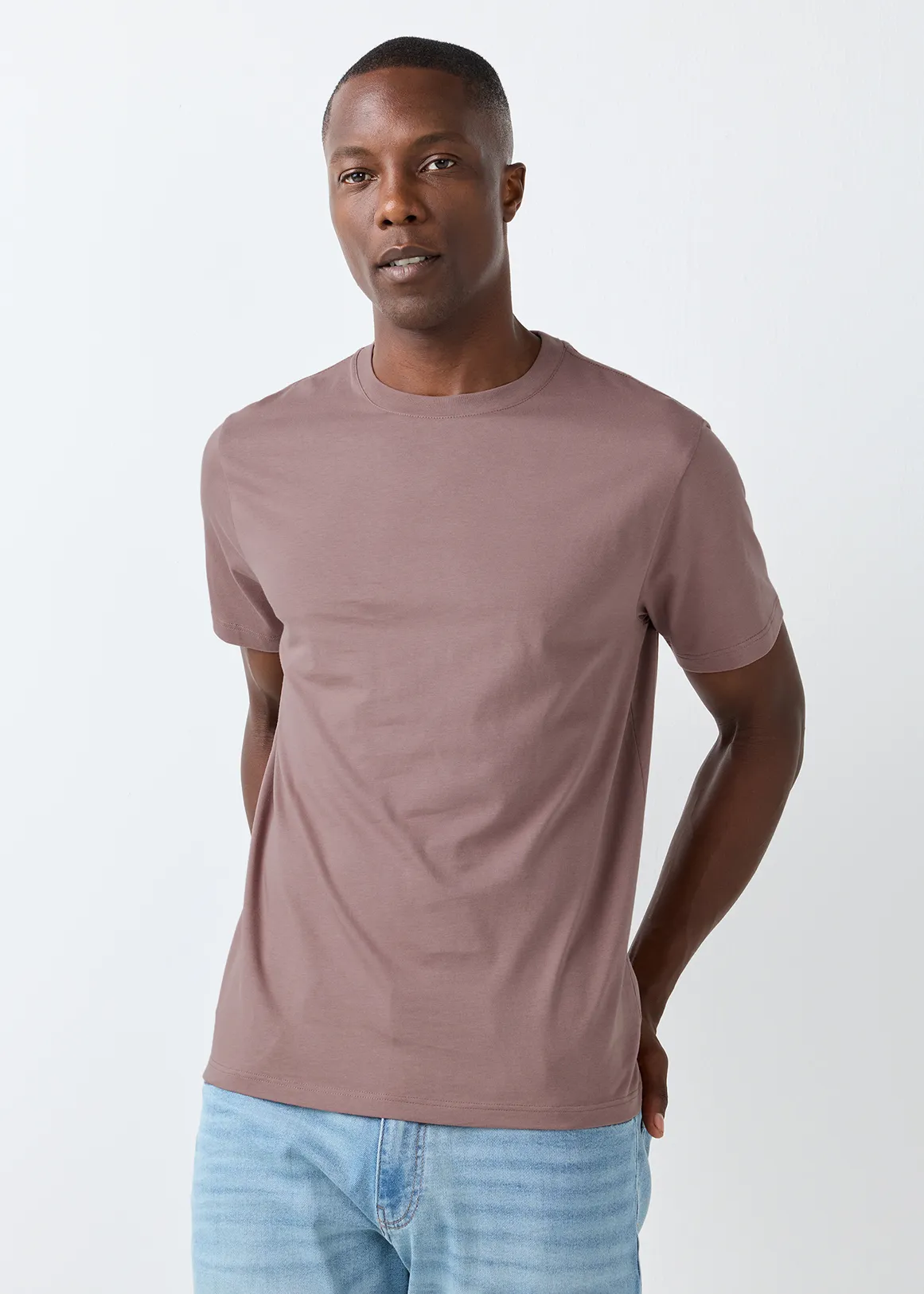 StayNew Slim Fit Crew Neck T-shirt - MAUVE