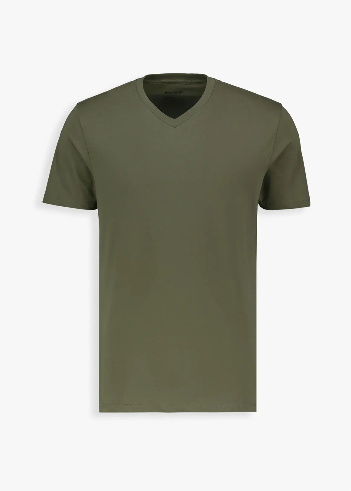 StayNew Slim Fit V-neck Cotton T-shirt - KHAKI