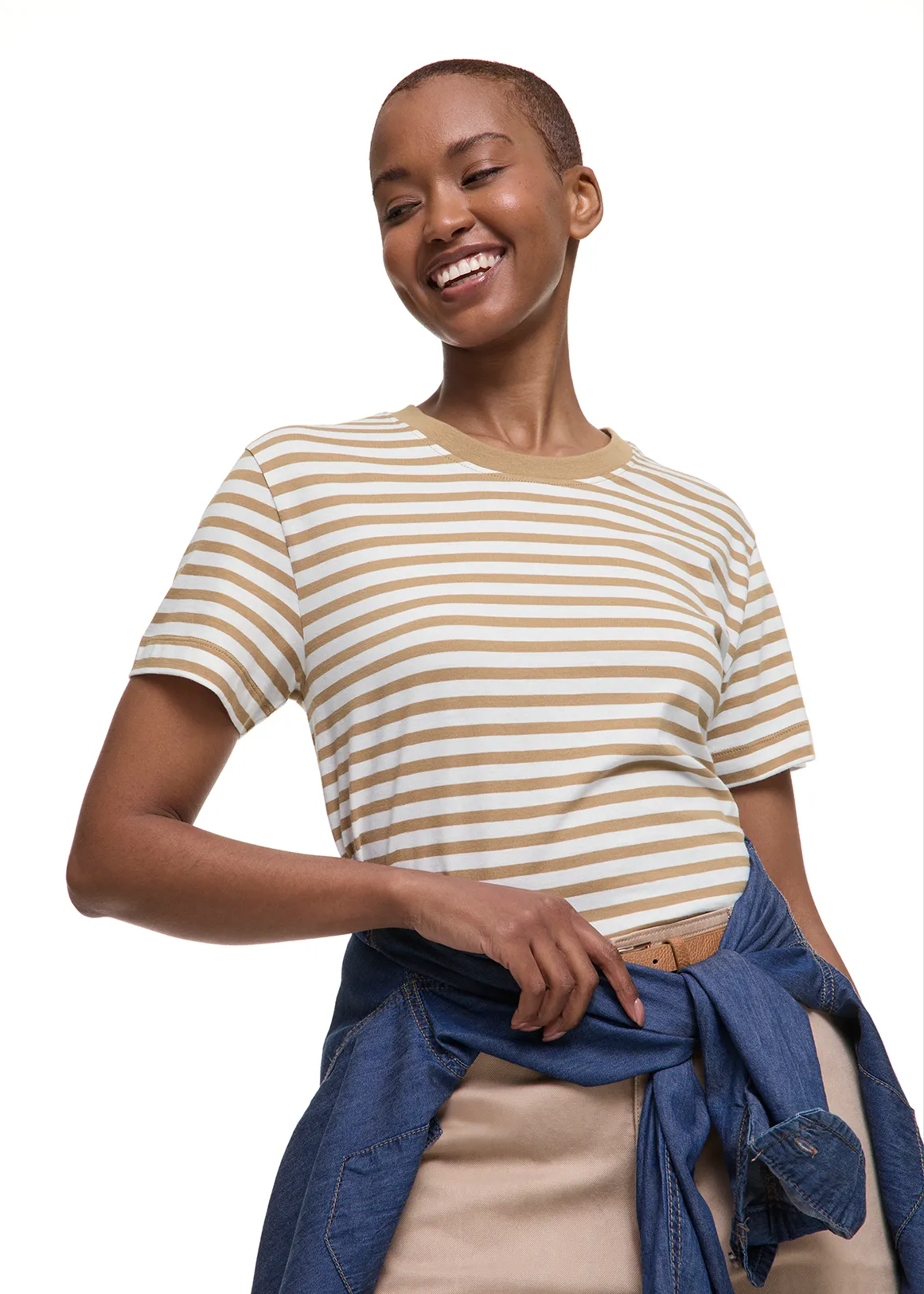 StayNew Striped Cotton T-shirt - X CAMEL