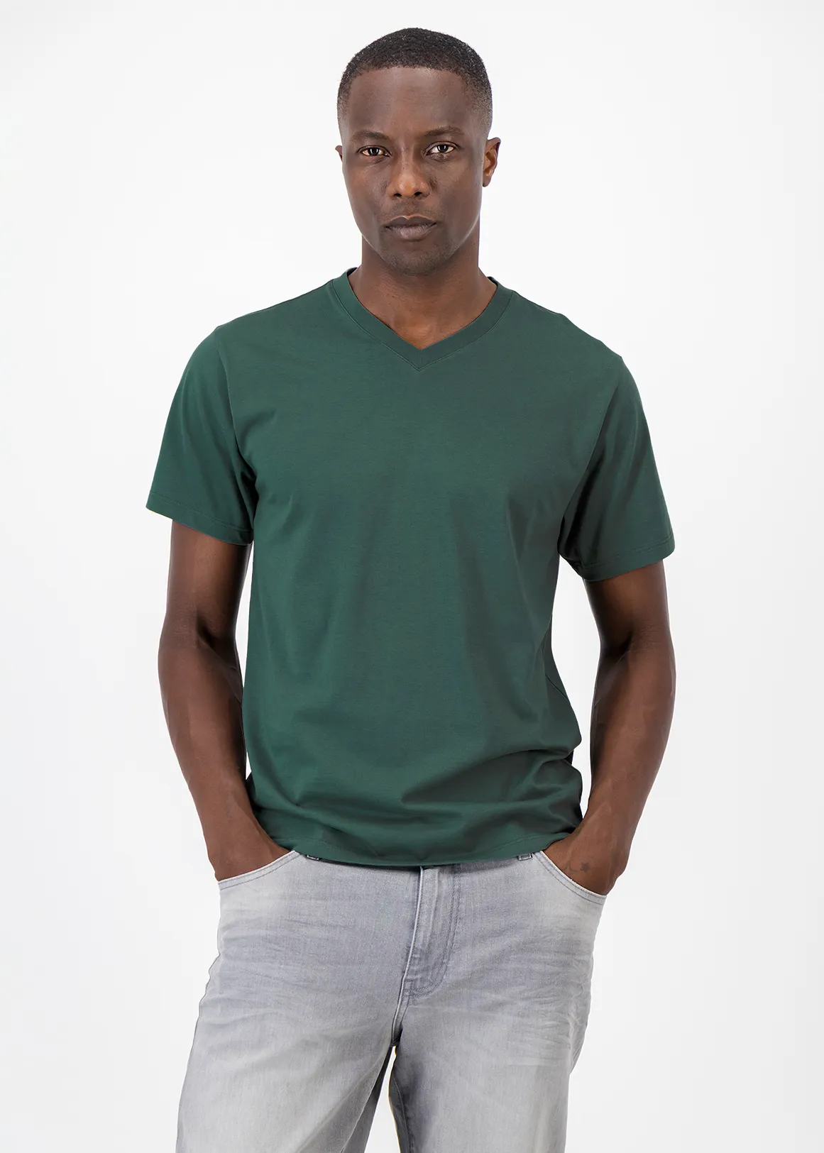 StayNew V-neck Slim Fit T-shirt - GREEN
