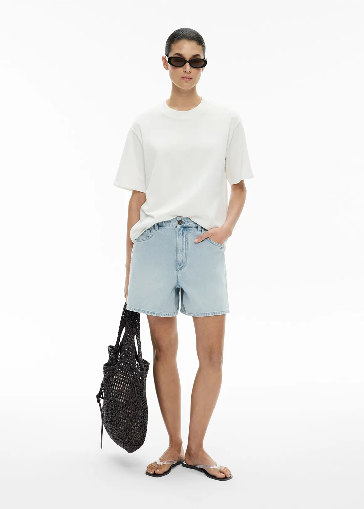 Stitch Denim Shorts - LIGHT VINTAGE WASH