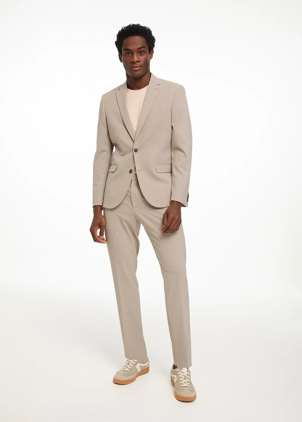Stone Slim Fit Bi-stretch Trousers - NATURAL
