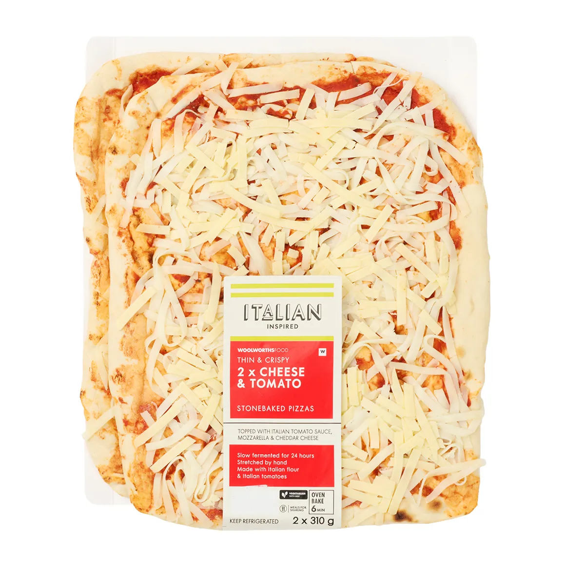 Stonebaked Cheese & Tomato Pizza 2 x 310 g
