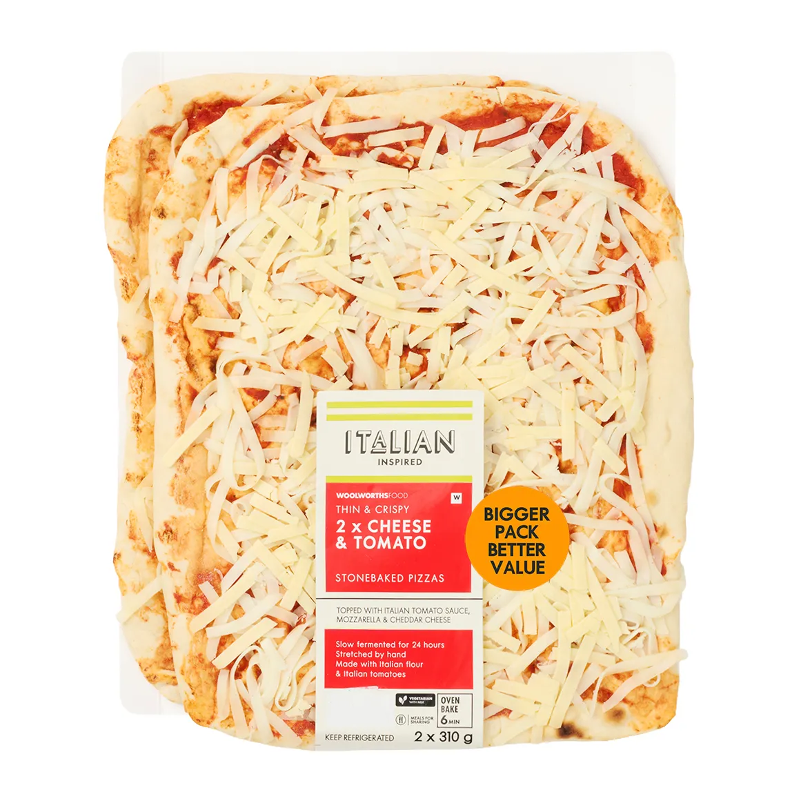 Stonebaked Cheese & Tomato Pizza 2 x 310 g