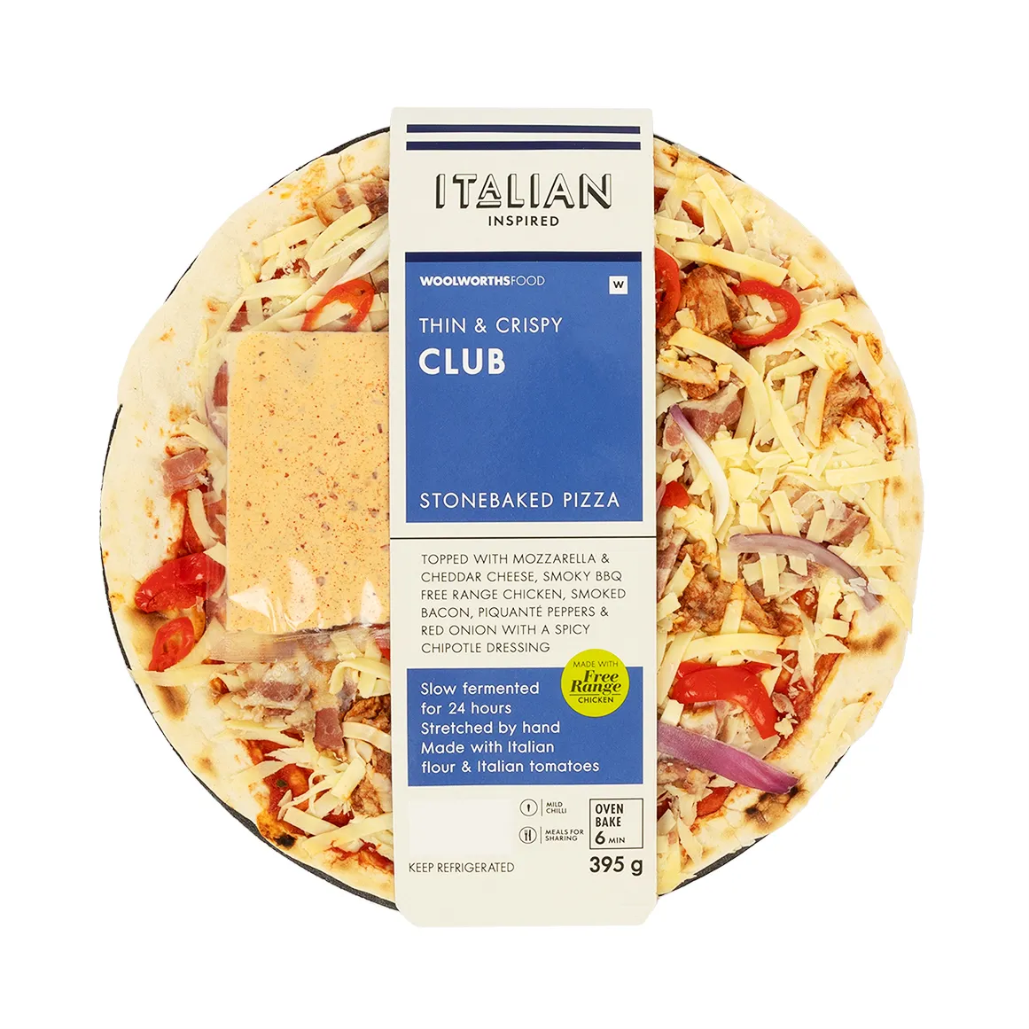 Stonebaked Thin & Crispy Club Pizza 395 g