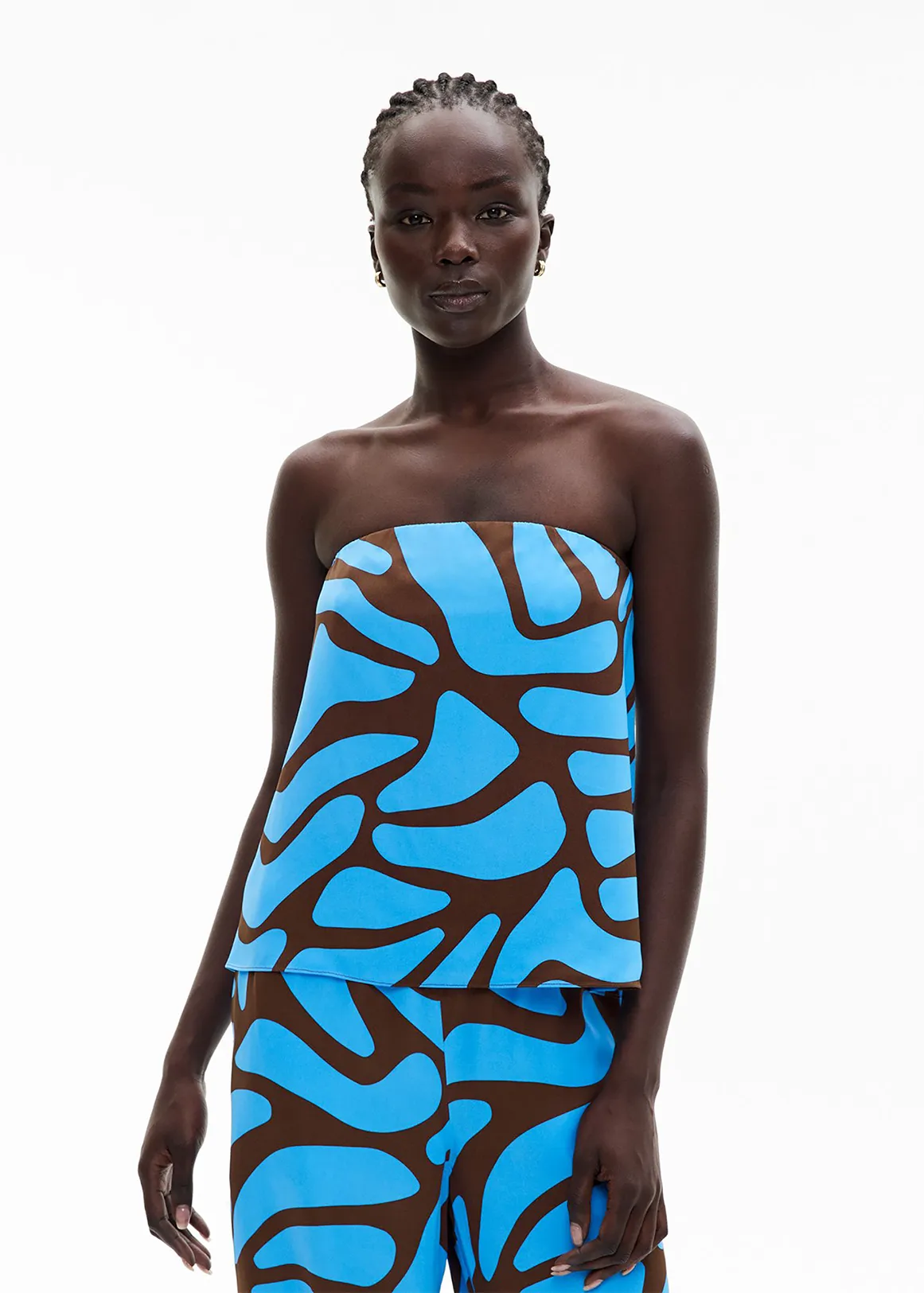 Strapless Column Top - AZURE PRINT