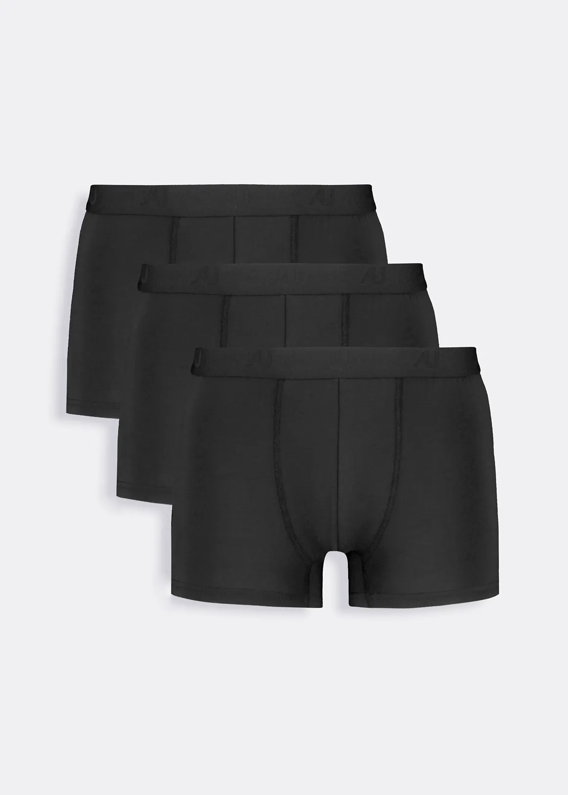 Stretch Bamboo Trunks 3 Pack - BLACK