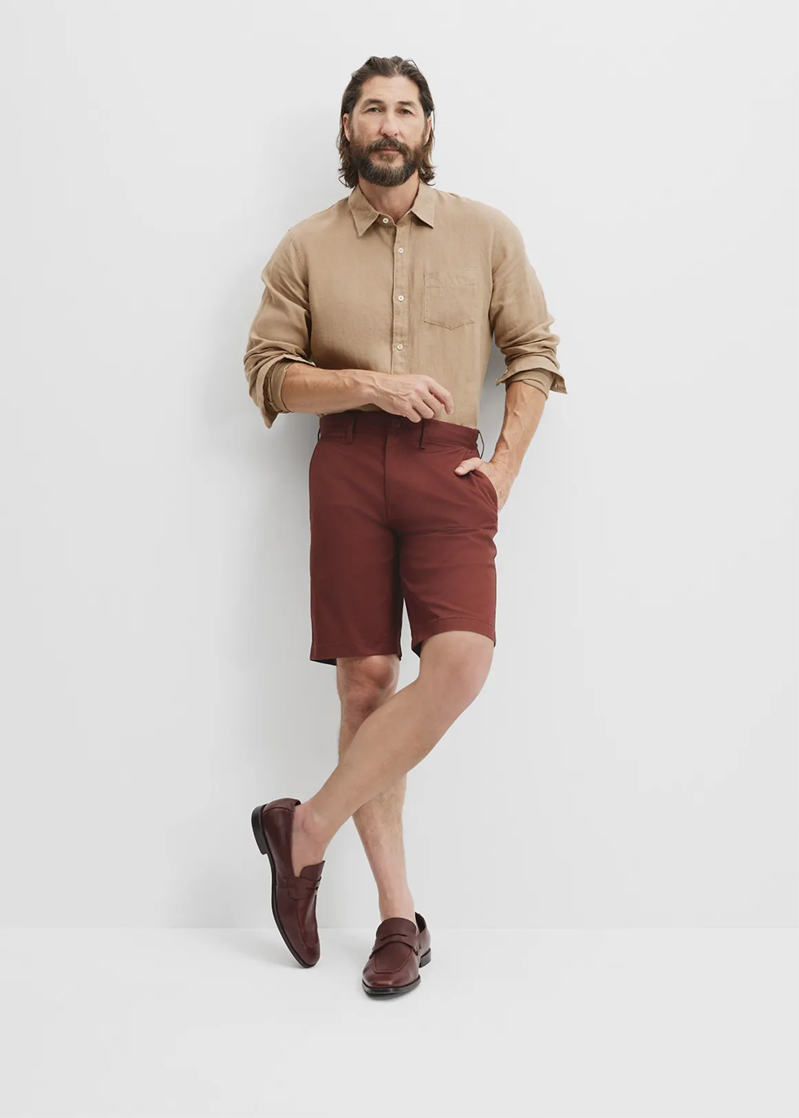 Stretch Chino Short - OXBLOOD