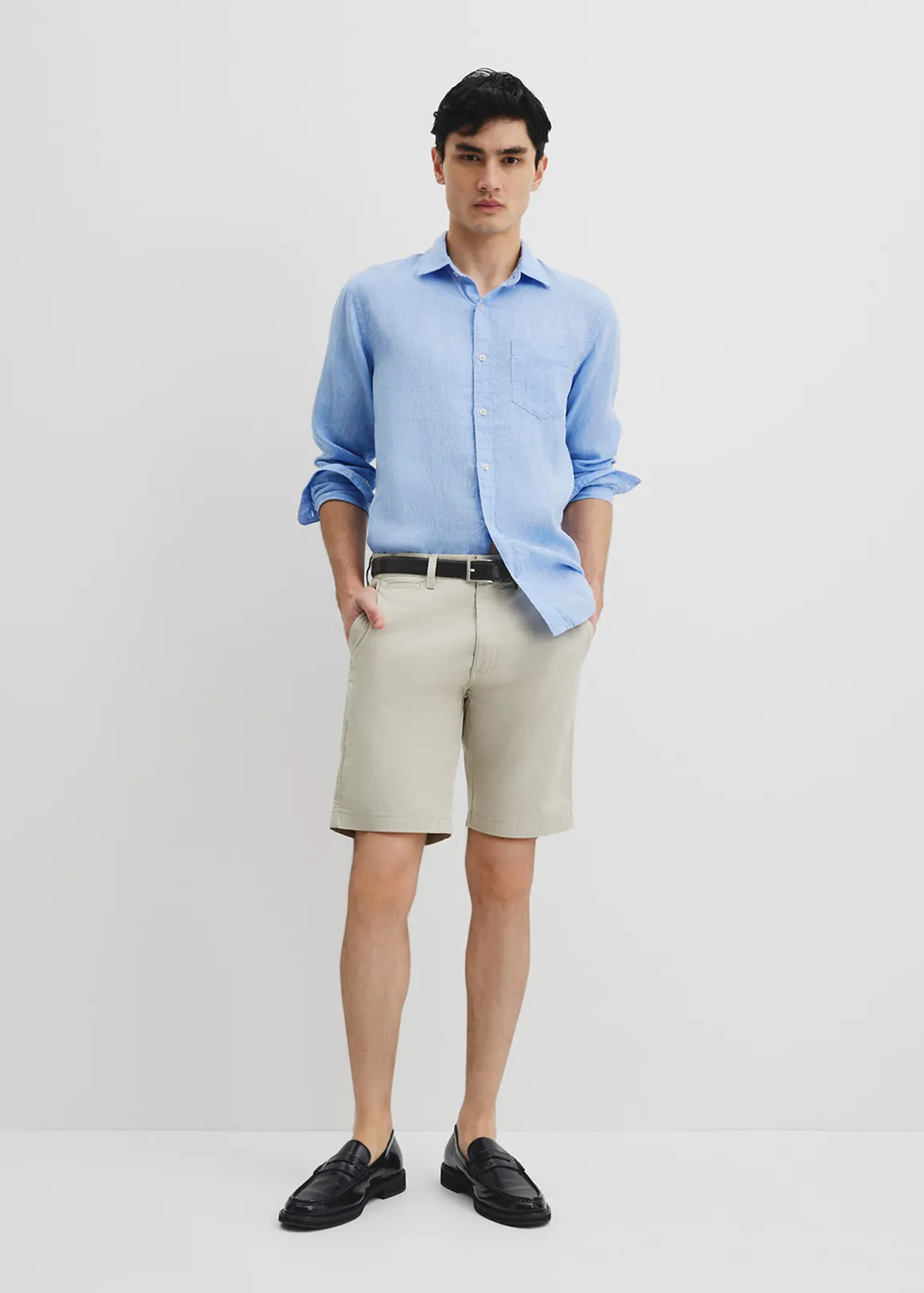 Stretch Chino Short - PEBBLE