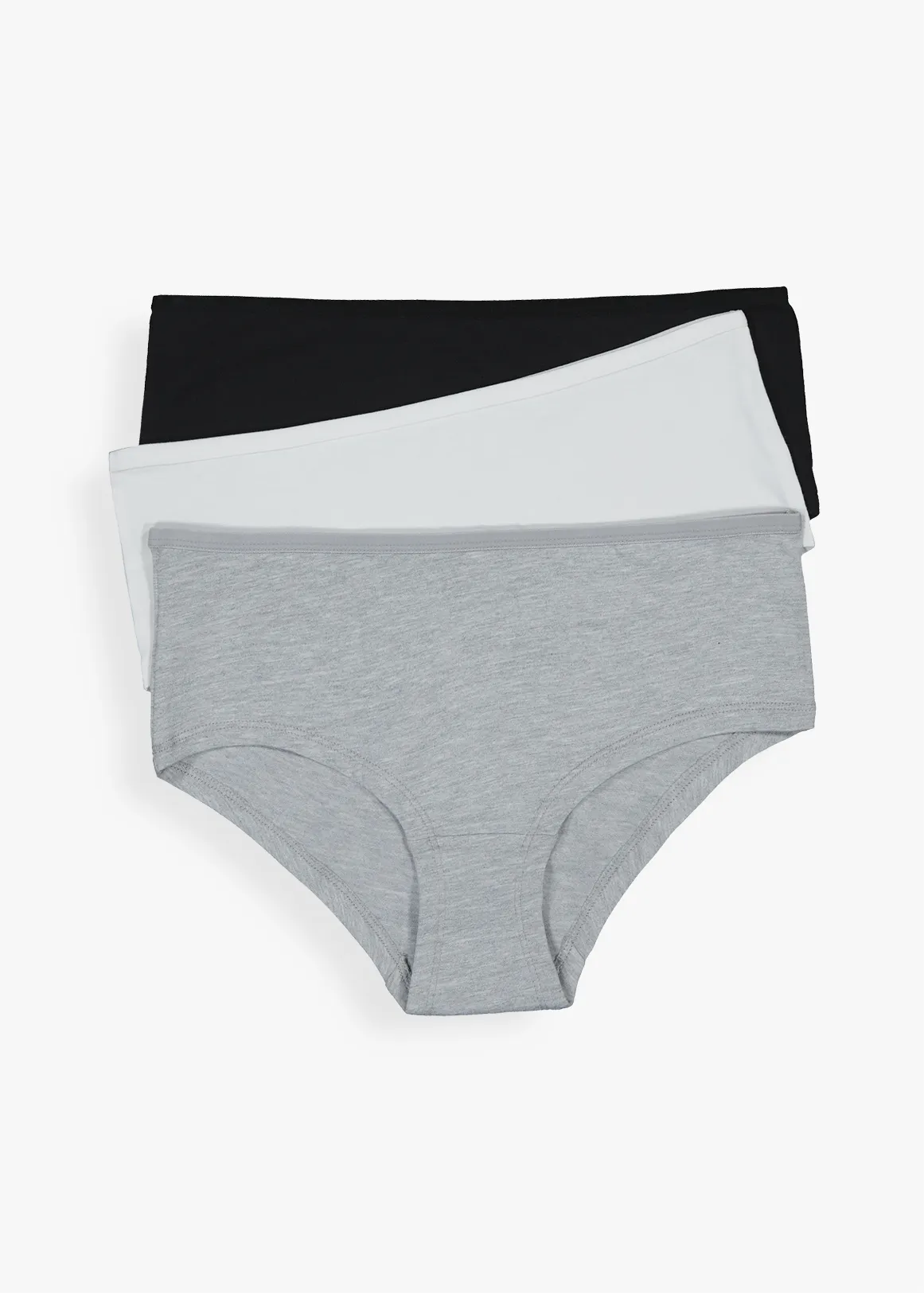 Stretch Cotton Midis 3 Pack - X BLACK