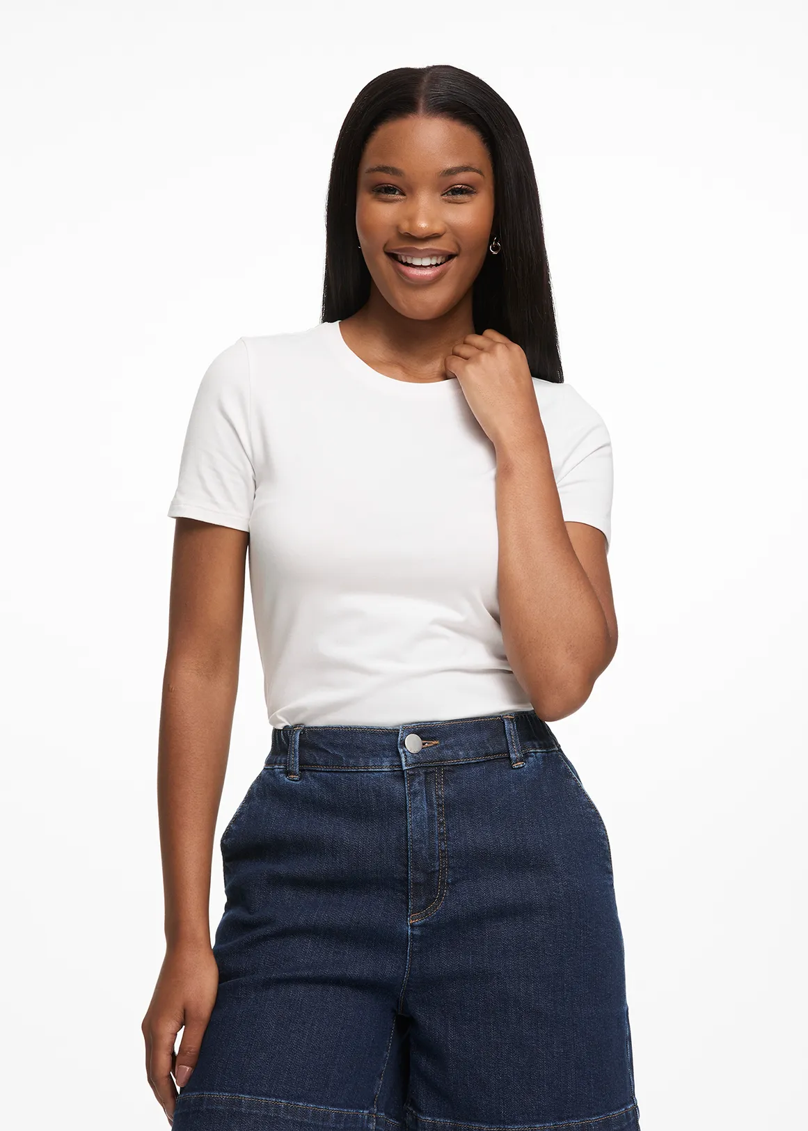 Stretch Modal Blend T-shirt - WHITE