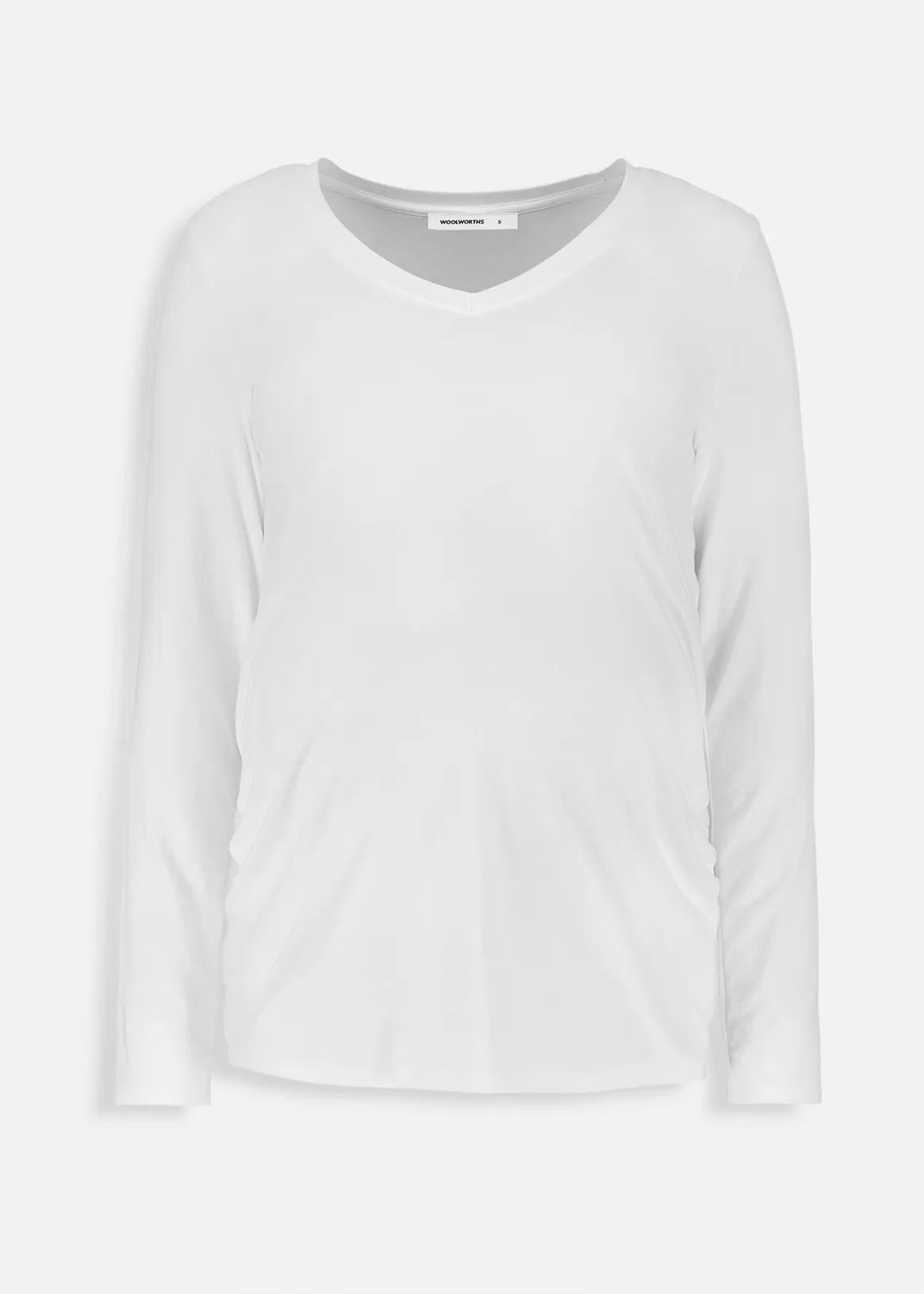 Stretch Viscose Maternity T-shirt - WHITE