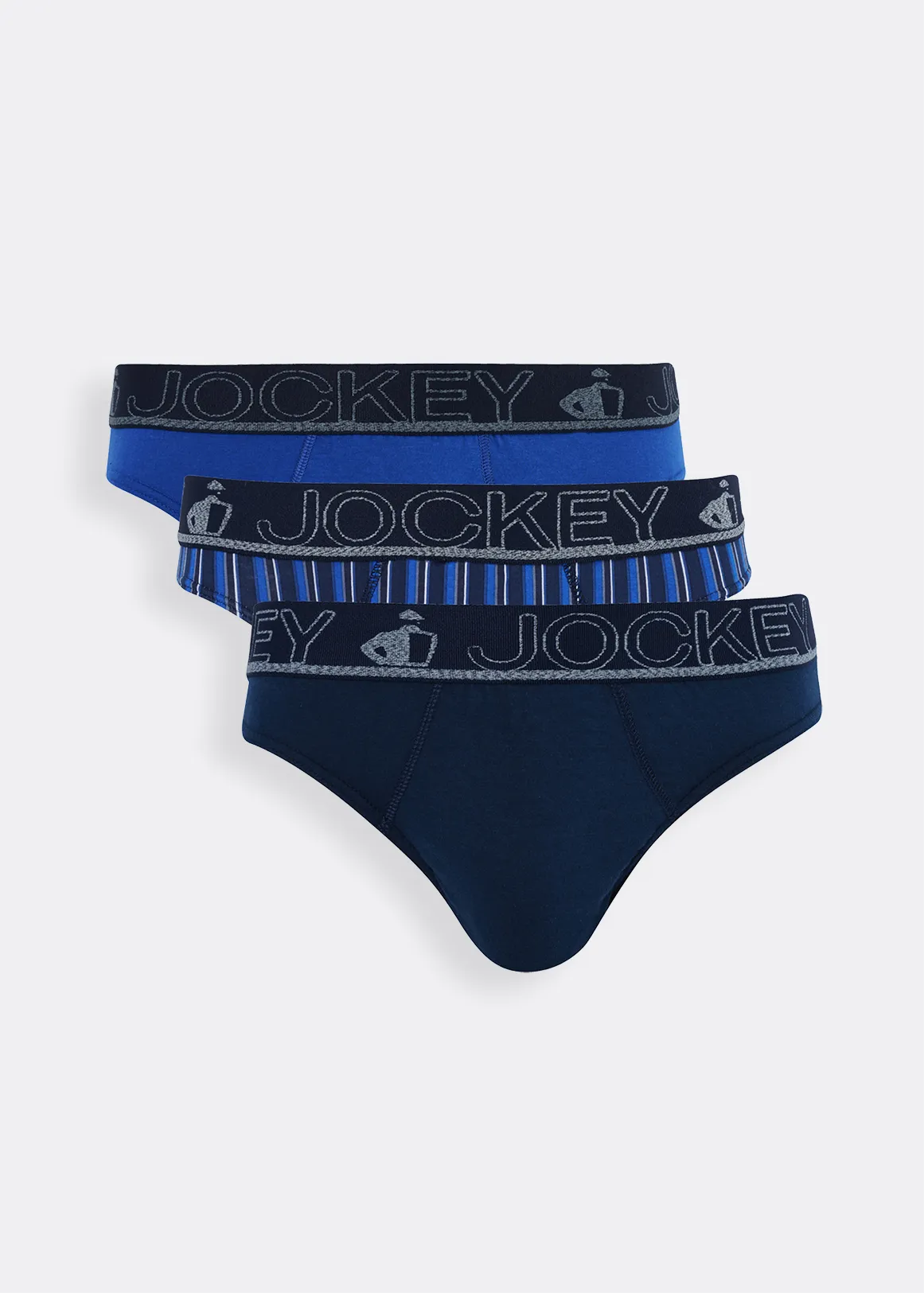 Stripe Cotton Briefs 3 Pack - X BLUE