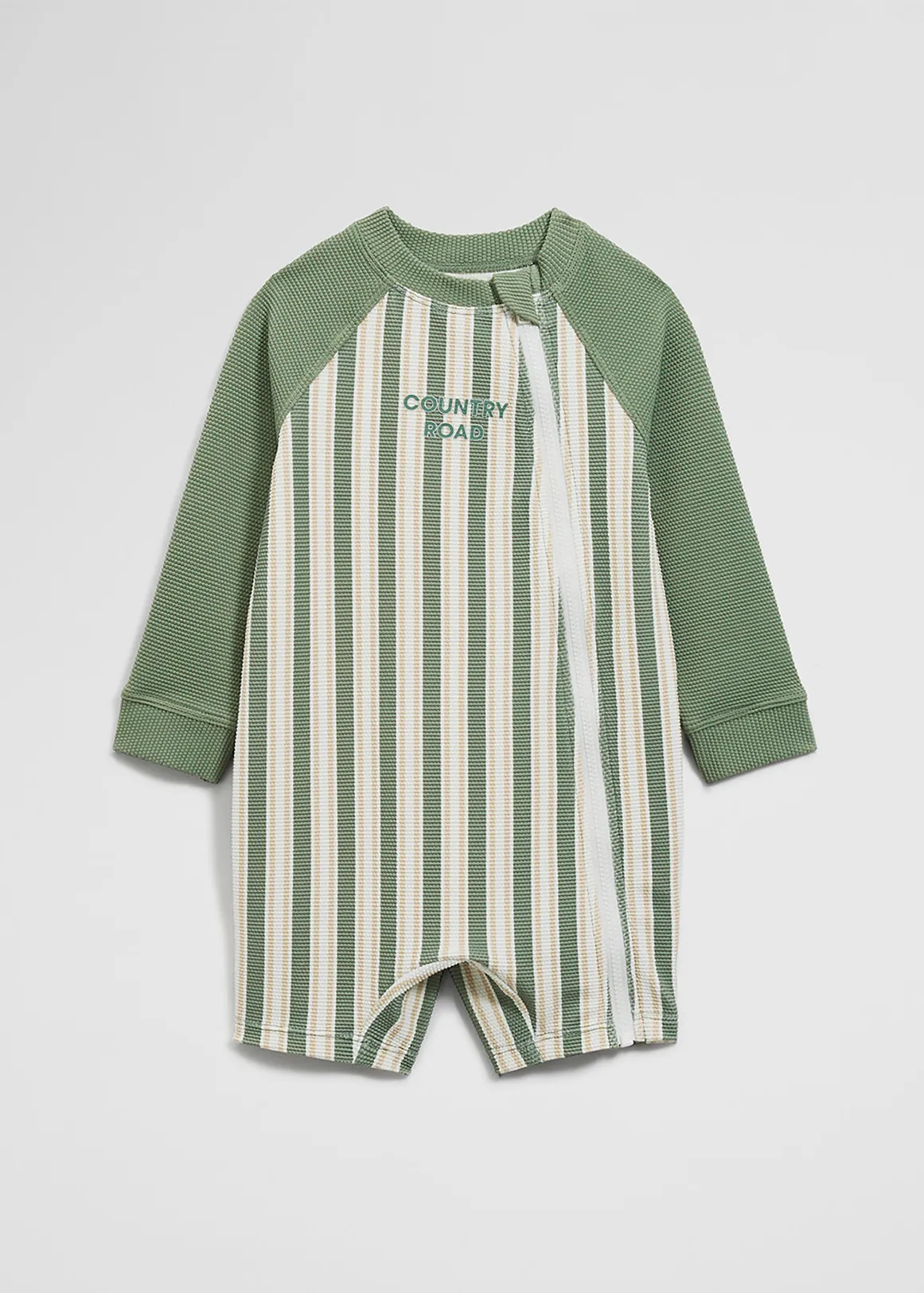 Stripe Logo Swimsuit - SAGE
