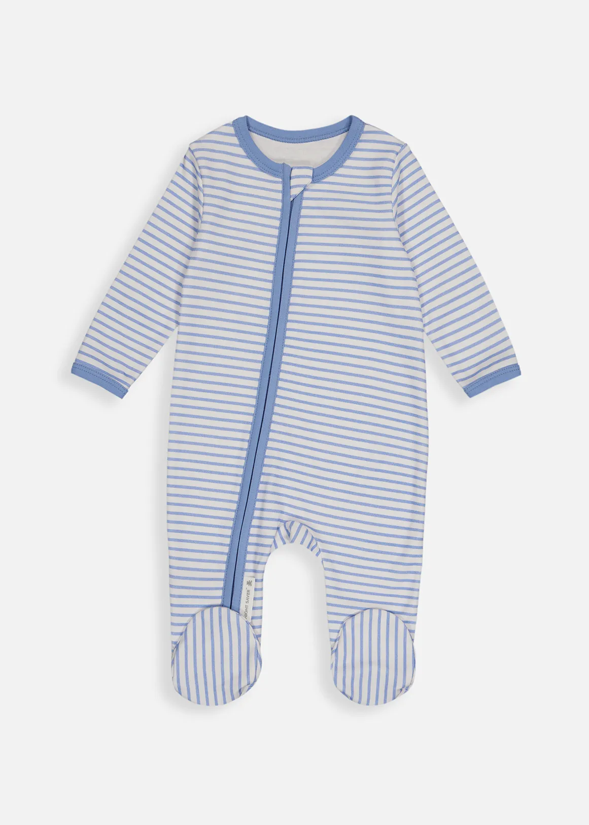 Stripe Organic Cotton Zip Sleepsuit - X BLUE