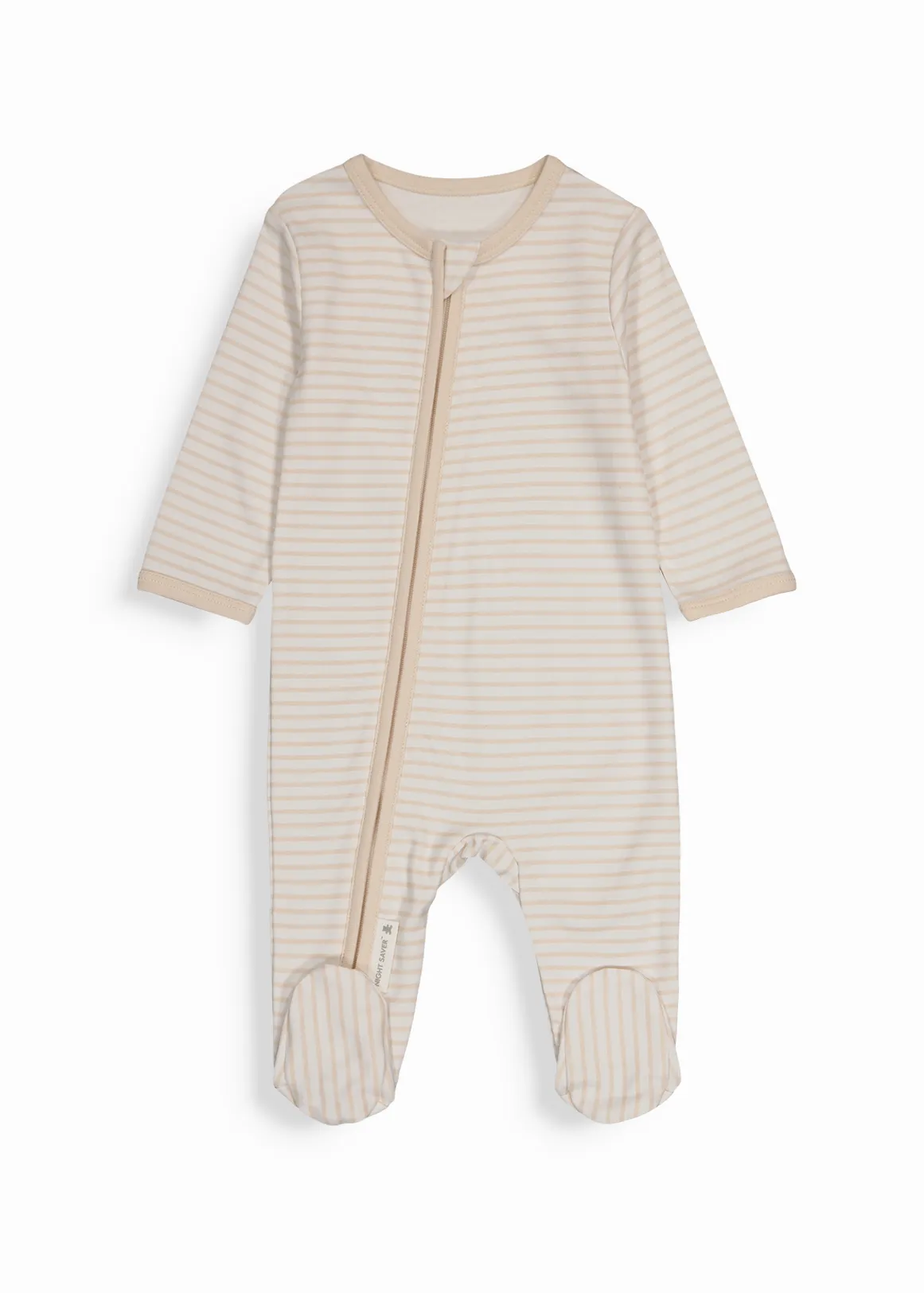 Stripe Organic Cotton Zip Sleepsuit - X NATURAL
