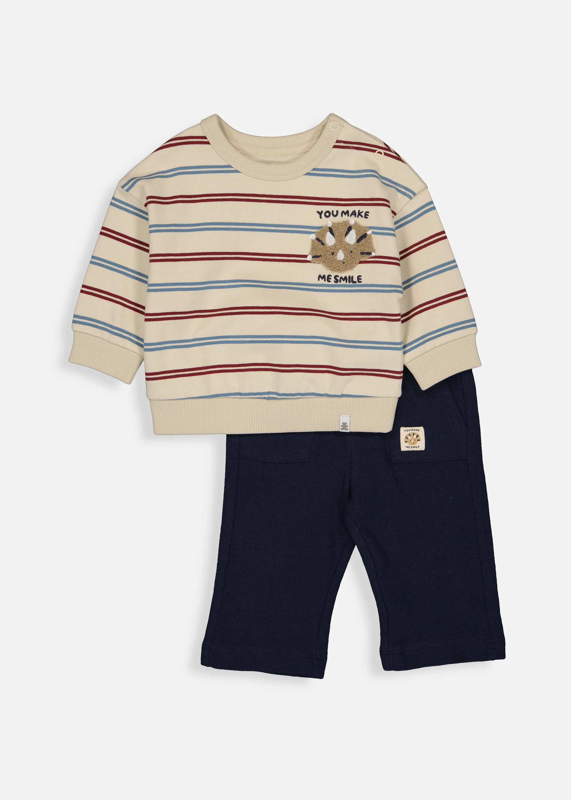 Stripe Sweatshirt & Track Pants Set - X NAVY