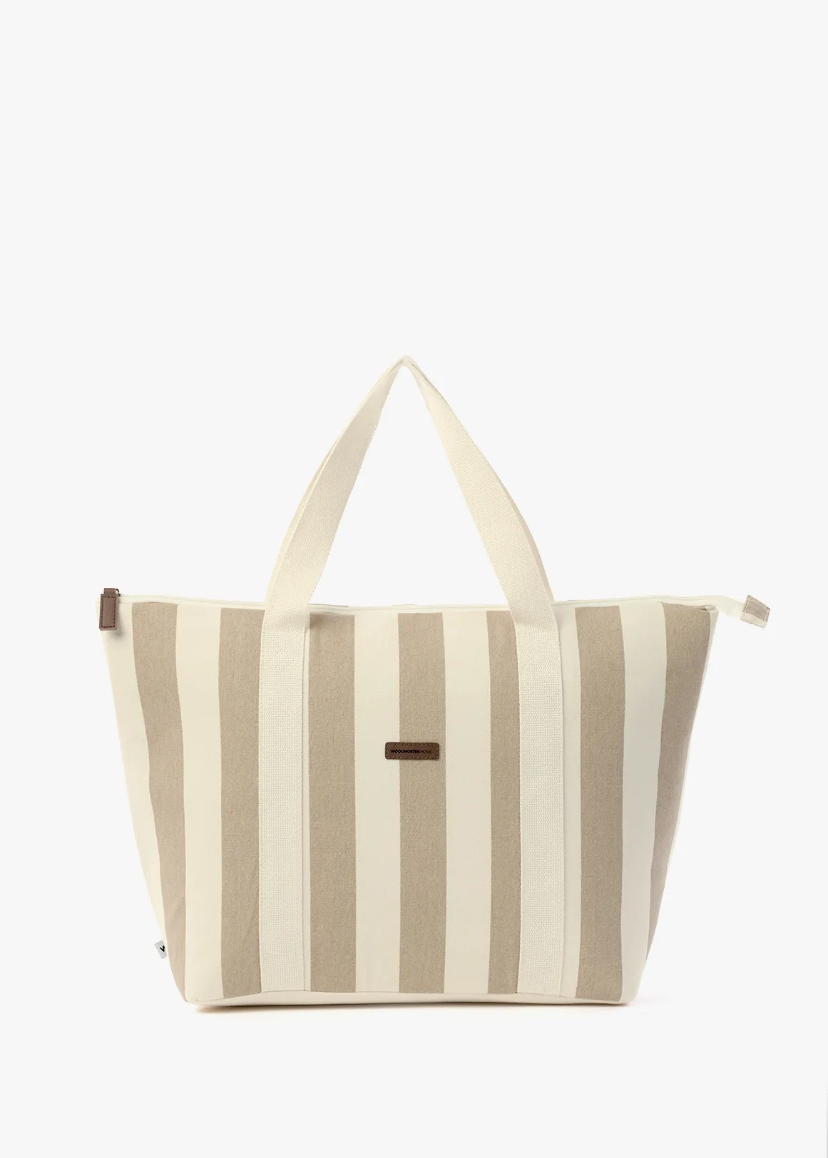 Striped Picnic Cooler Bag - X NATURAL