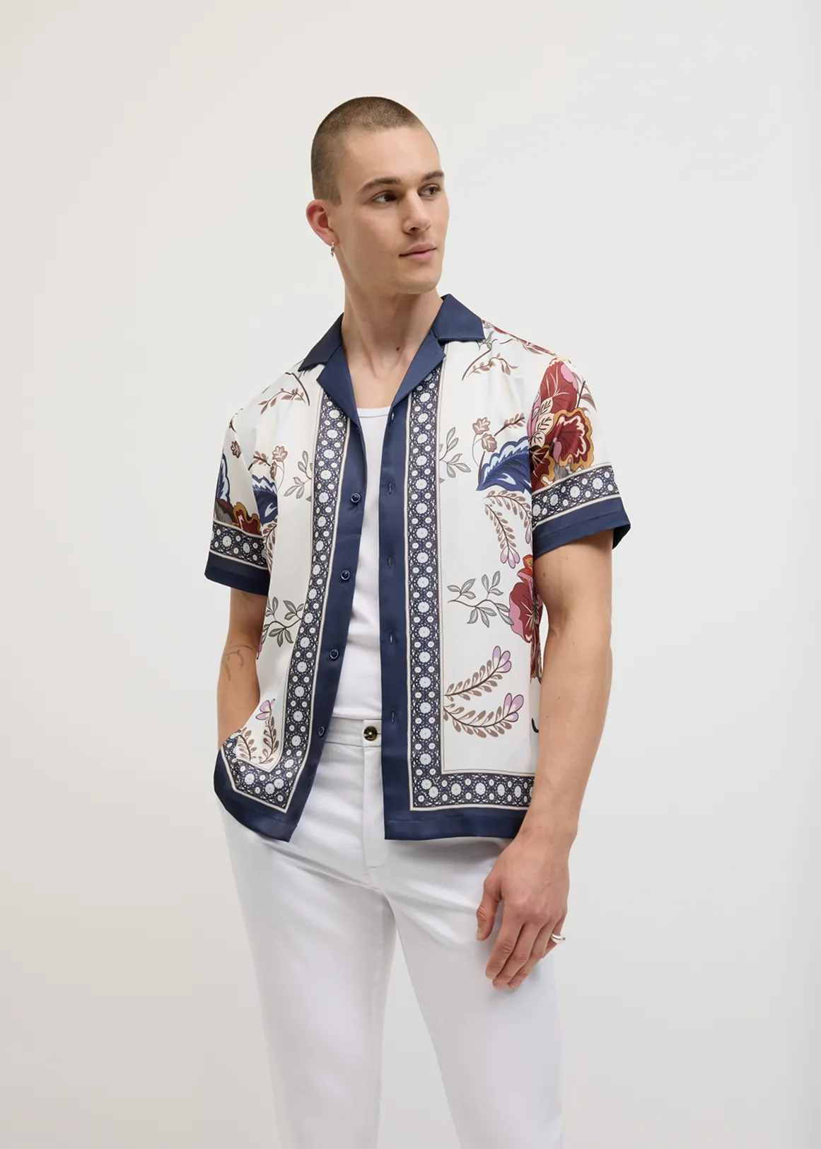 Summers Floral Panel Print Shirt - MULTI