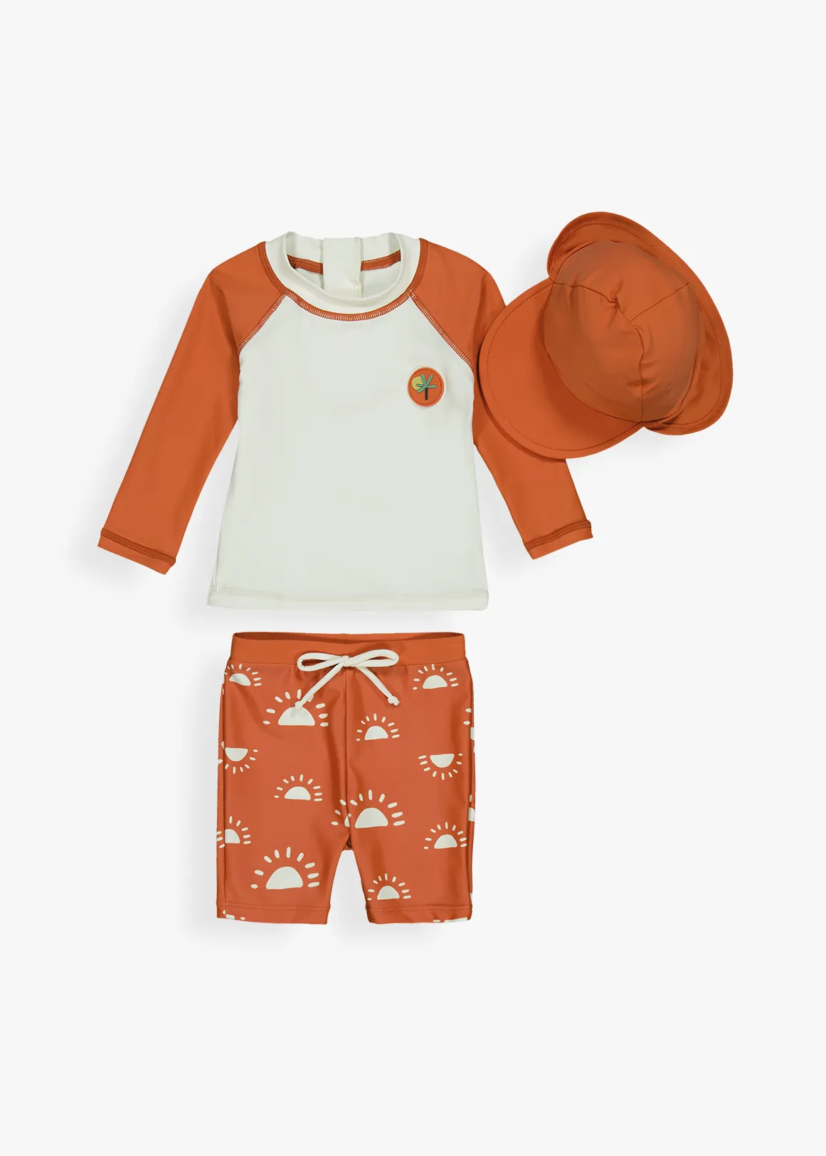 Sun UV Swimsuit Set 3 Piece - X ORANGE