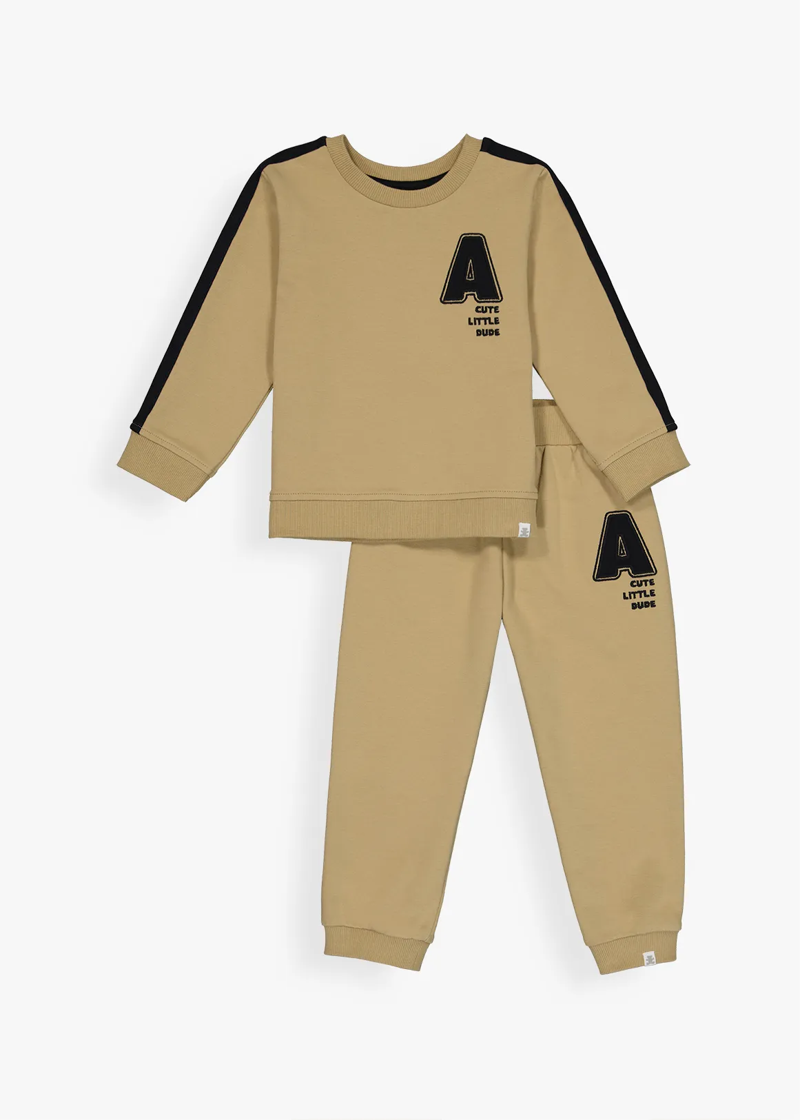 Sweatshirt & Trackpants Set - NATURAL