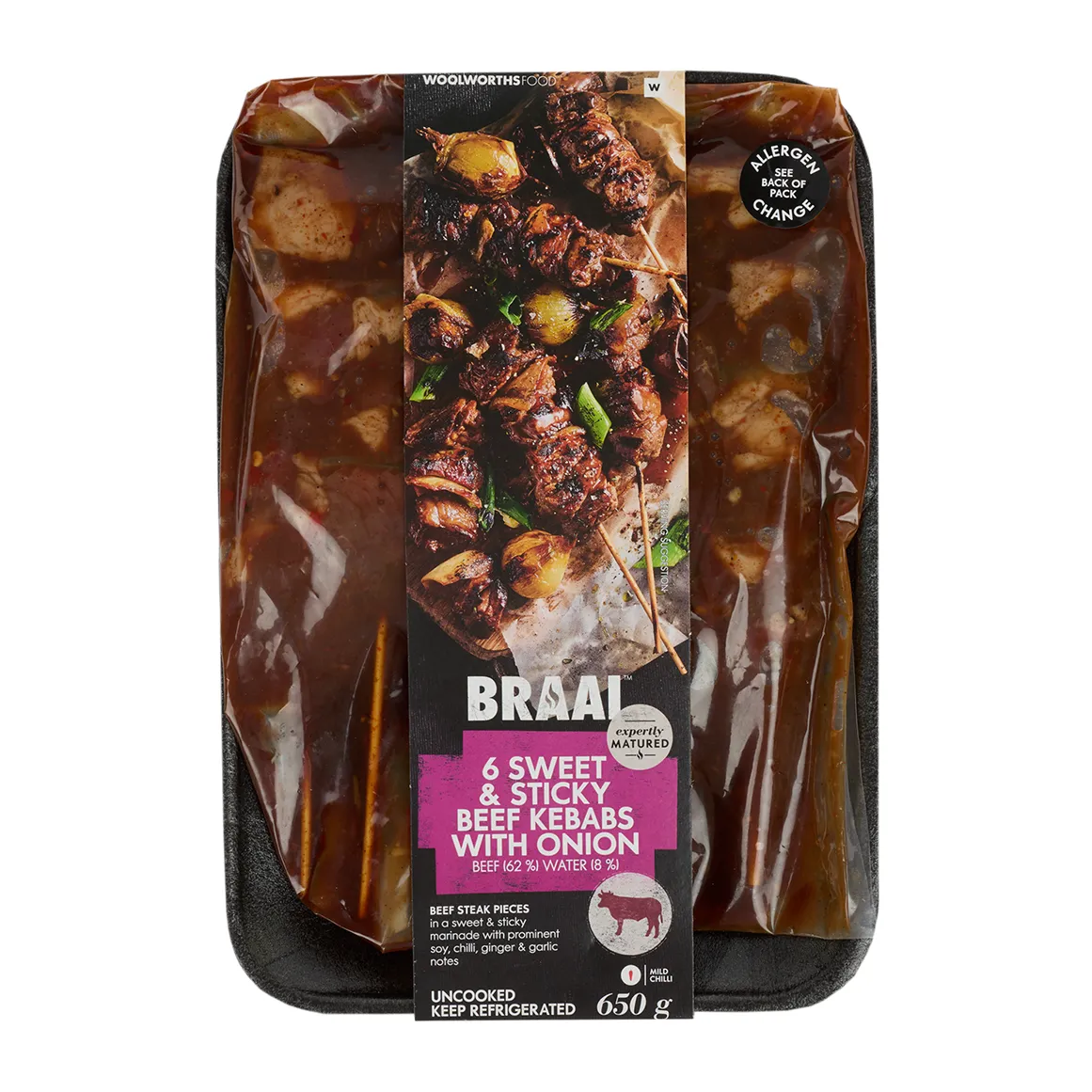 Sweet & Sticky Beef Kebabs with Onion 650 g