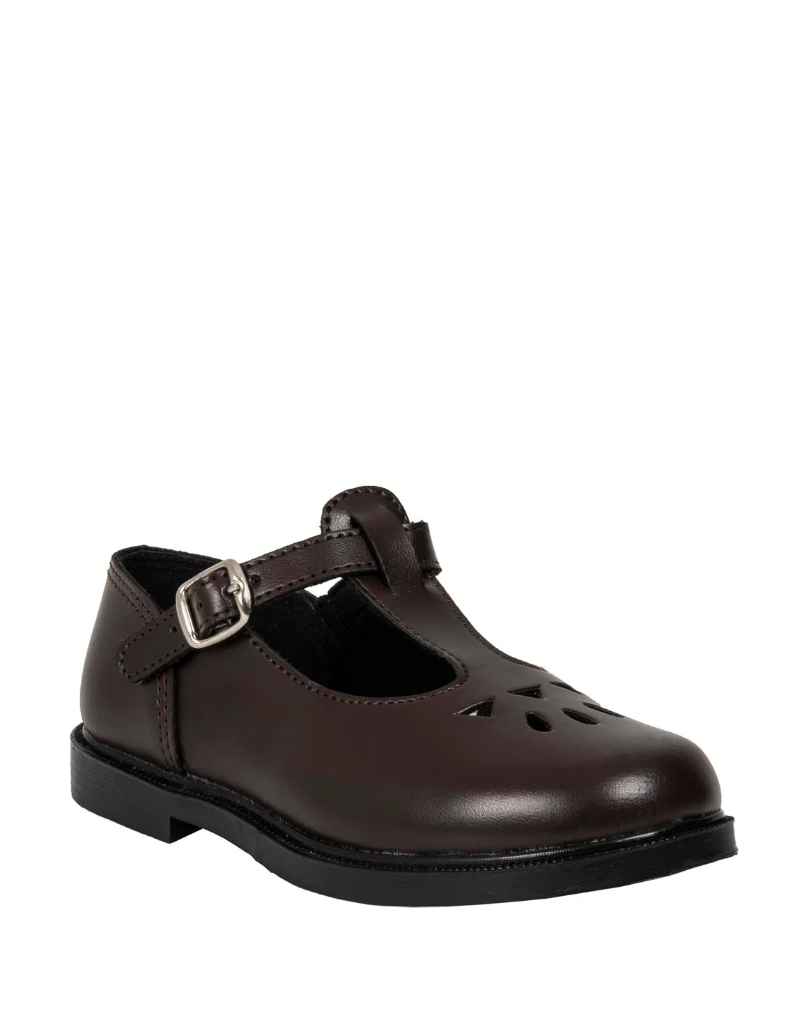 T-Bar School Shoes (Size 8 - 1) Younger Girl - BROWN